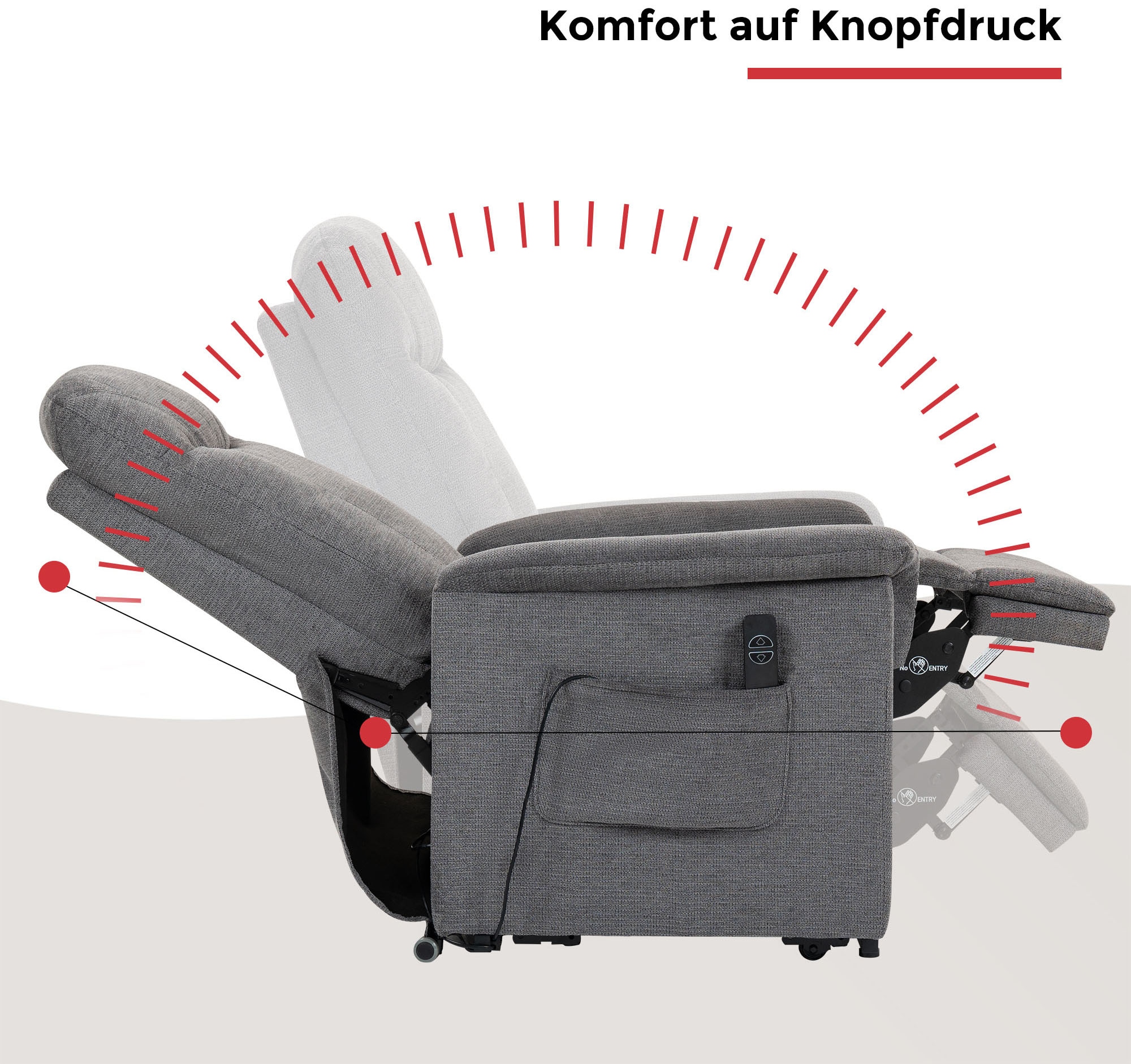 Duo Collection TV-Sessel »TV-Sessel Pylos« 1 Stk. tlg. Relaxfunktion und Taschenfederkern mit Stahlwellenunterfederung