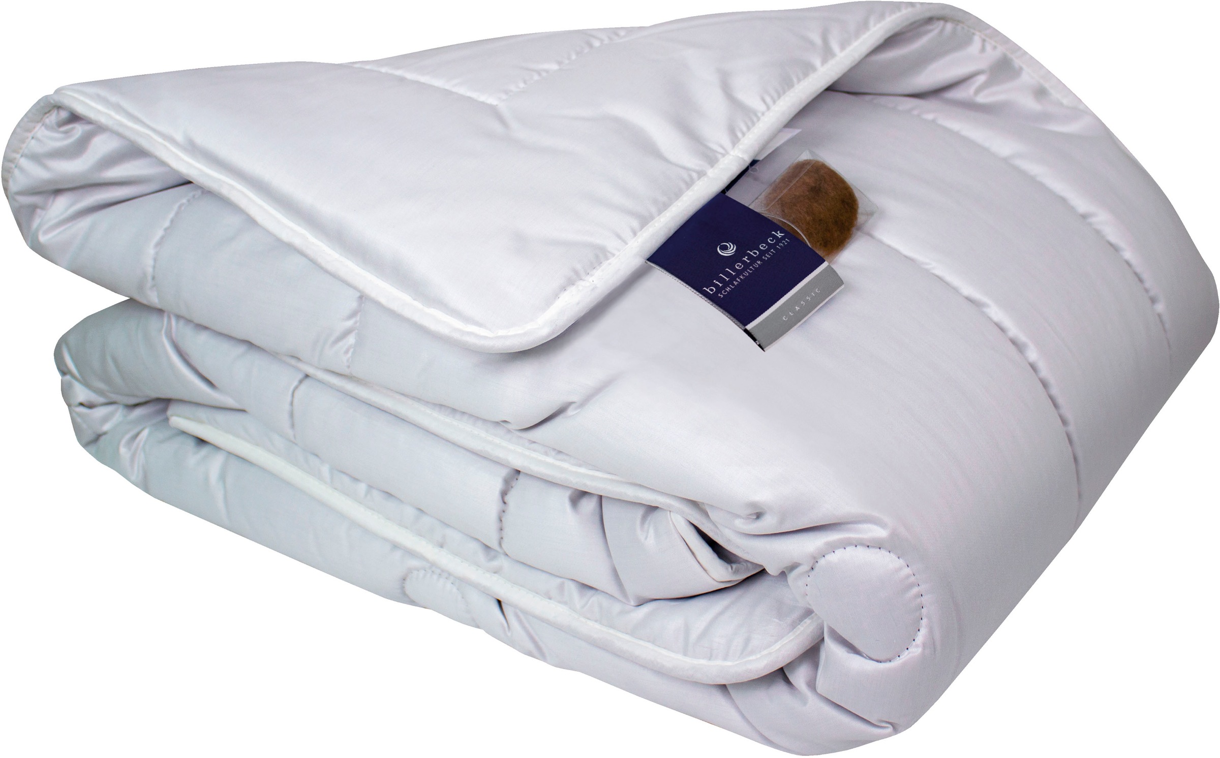 billerbeck Naturhaarbettdecke »Natur Classic 342 Brilliant, Bettdecken für Sommer und Winter, Decke«, leicht, Füllung Kamelhaar, Bezug Satin aus reiner Baumwolle, (1 St.), Die temparaturregulierende Naturhaardecke