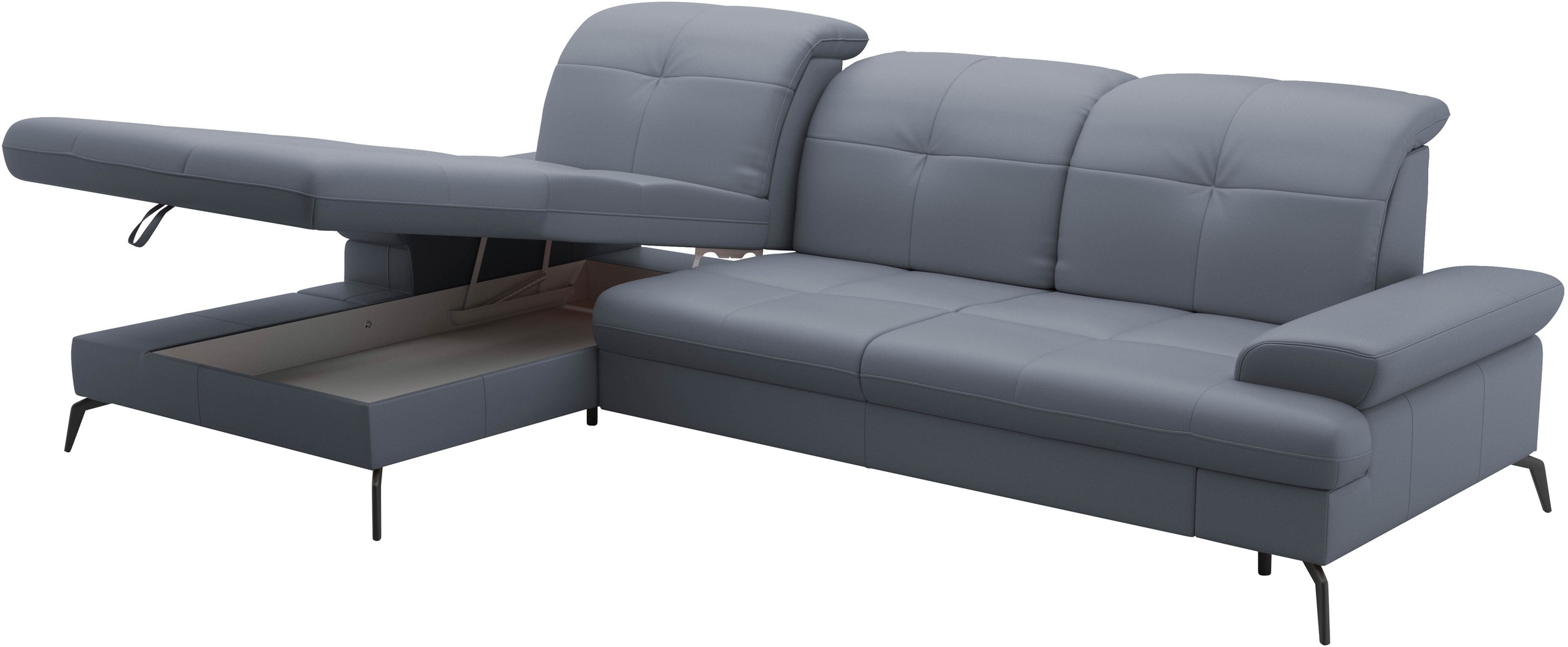 sit&more Ecksofa »Amica, L-Form, inkl. Sitztiefenverstellung & Armteilverstellung«, wahlweise mit Bettfunktion, Bettkasten und Kopfteilverstellung