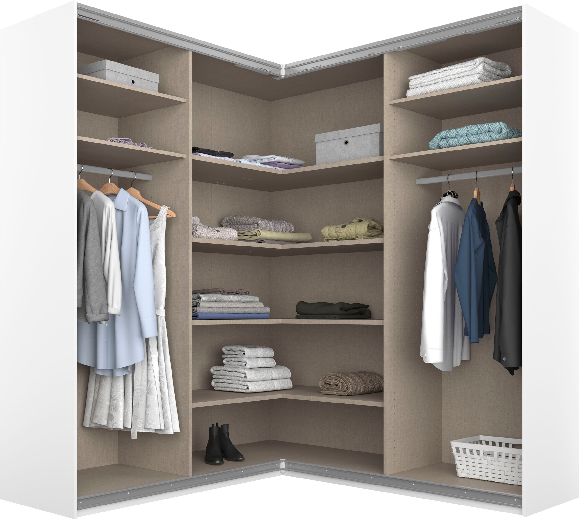 rauch Schwebetürenschrank "Kleiderschrank Garderobe Eckkleiderschrank QUADR günstig online kaufen