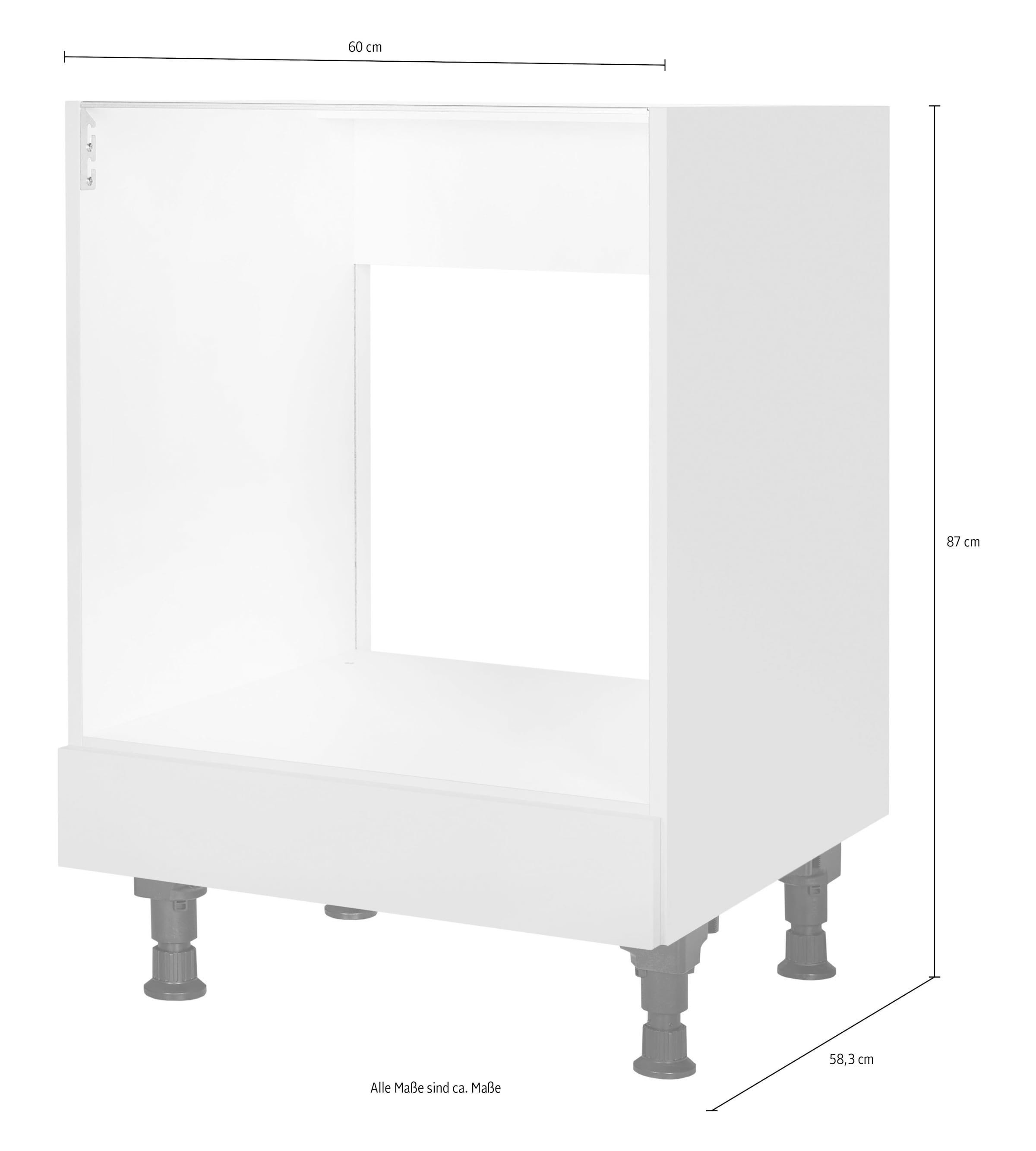 nobilia® Herdumbauschrank »"Laser", vormontiert, mit höhenverstellbaren Sockelfüßen,« mit Backofenschublade, Breite 60 cm