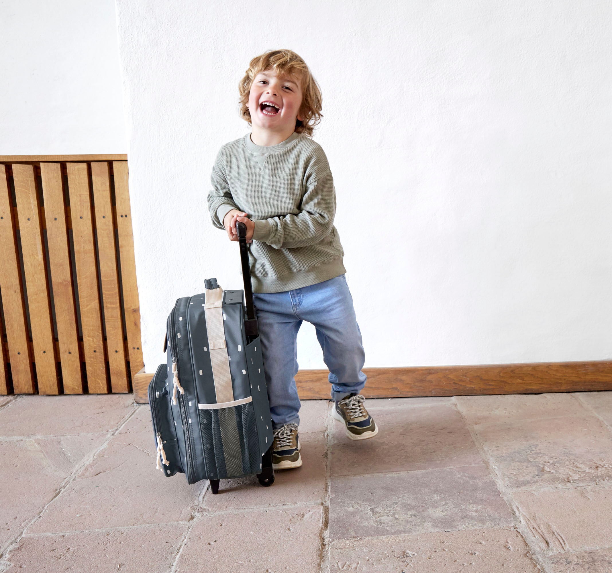 LÄSSIG Kinderkoffer »Happy Prints, Trolley, Midnight Blue«, 2 Rollen