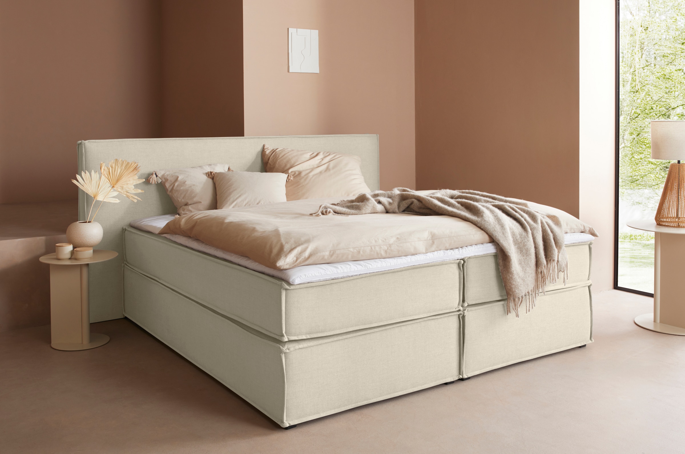 LeGer Home by Lena Gercke Boxspringbett "Yuma", incl. Topper, in 4 Breiten, günstig online kaufen