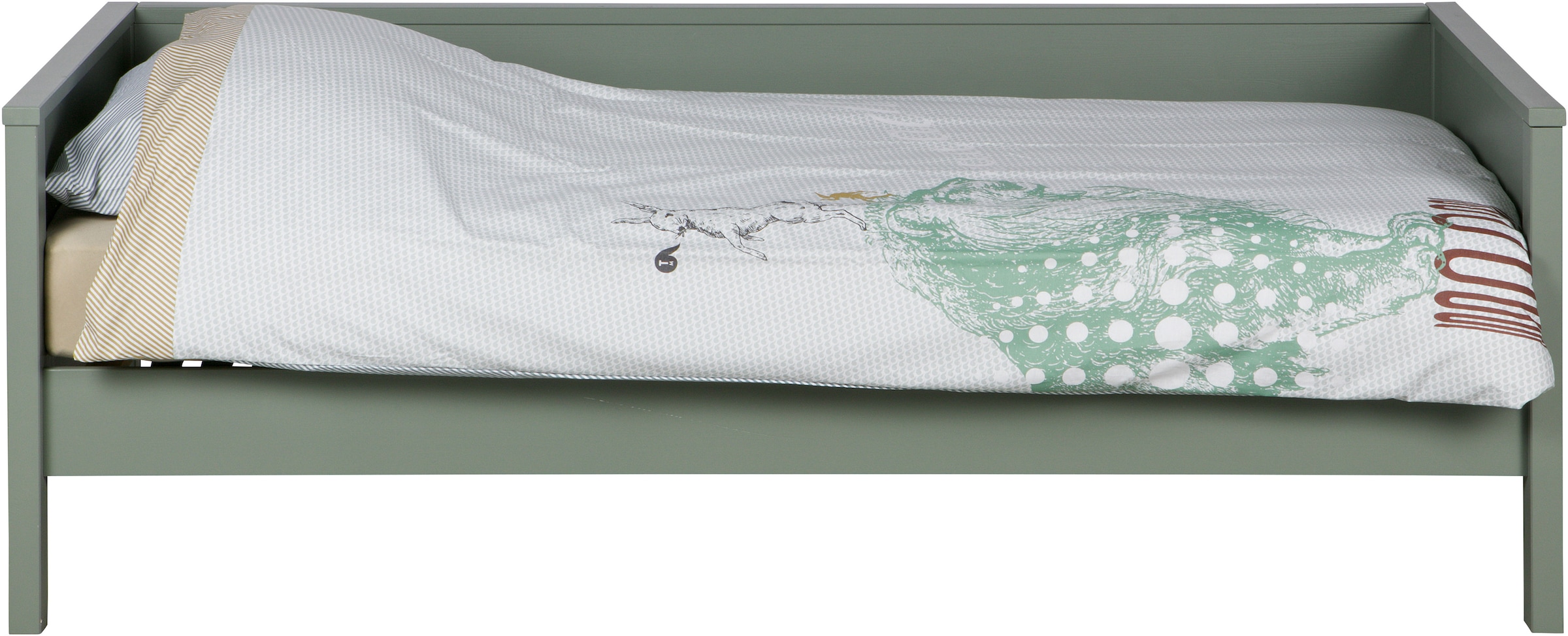 WOOOD Bettgestell »Nikki FSC®-Kiefernholz gebürstet, H 73 x B 208 x D 100 cm« Matratzenmaß 90x200 cm, Schublade optional, mit akzentuierter Maserung