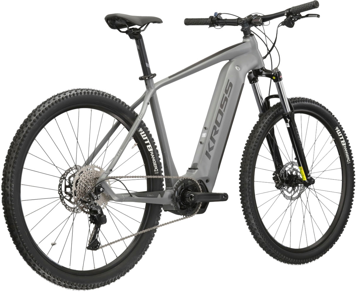 Kross E-Bike »KROSS E-MTB Level Boost 1.0 29" grau«, 10 Gang, Shimano, DEORE M5120, Mittelmotor 250 W, Pedelec, Elektrofahrrad für Damen und Herren