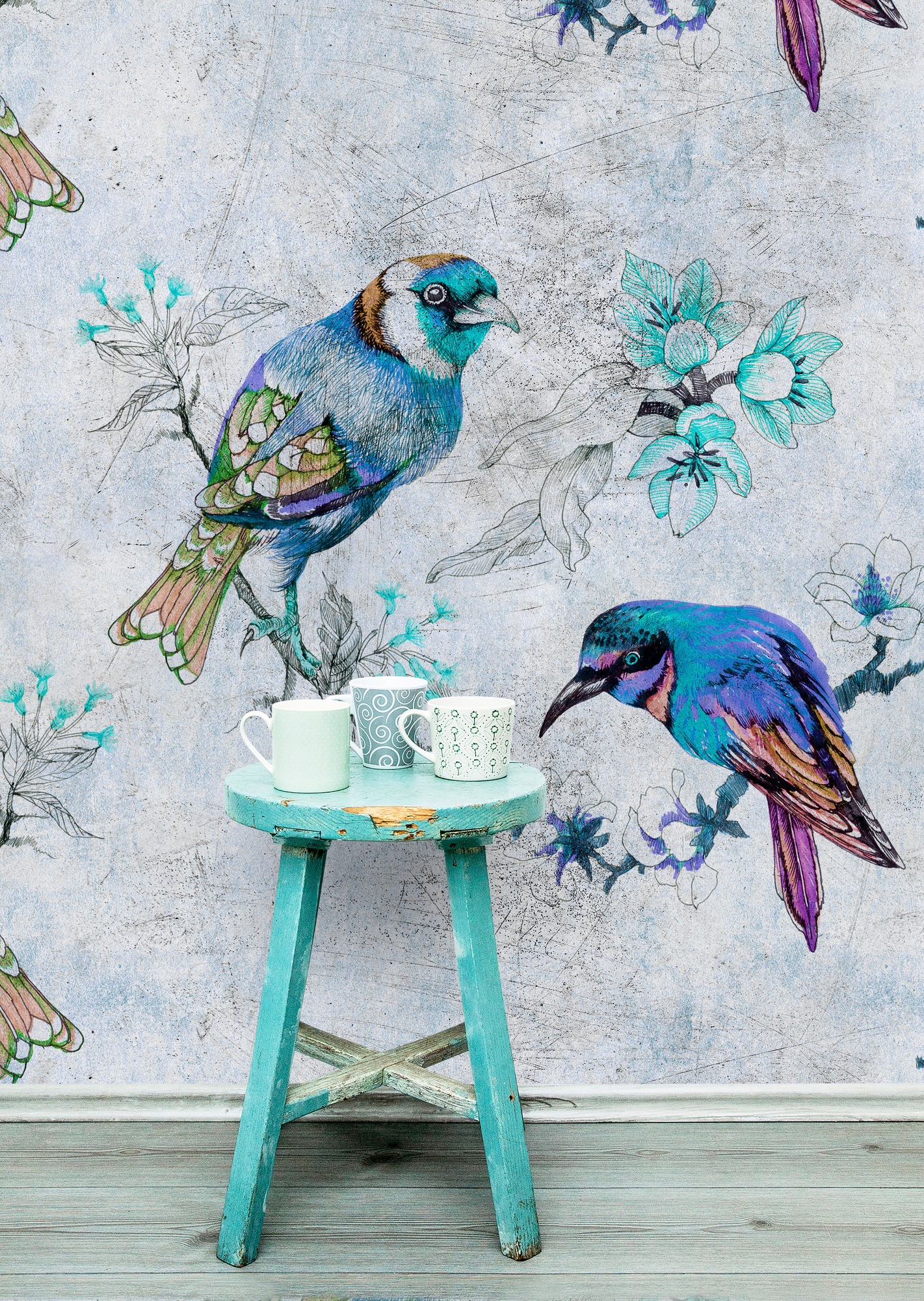 living walls Fototapete »Walls by Patel Love Birds 1« glatt Vlies, Wand, Sc günstig online kaufen