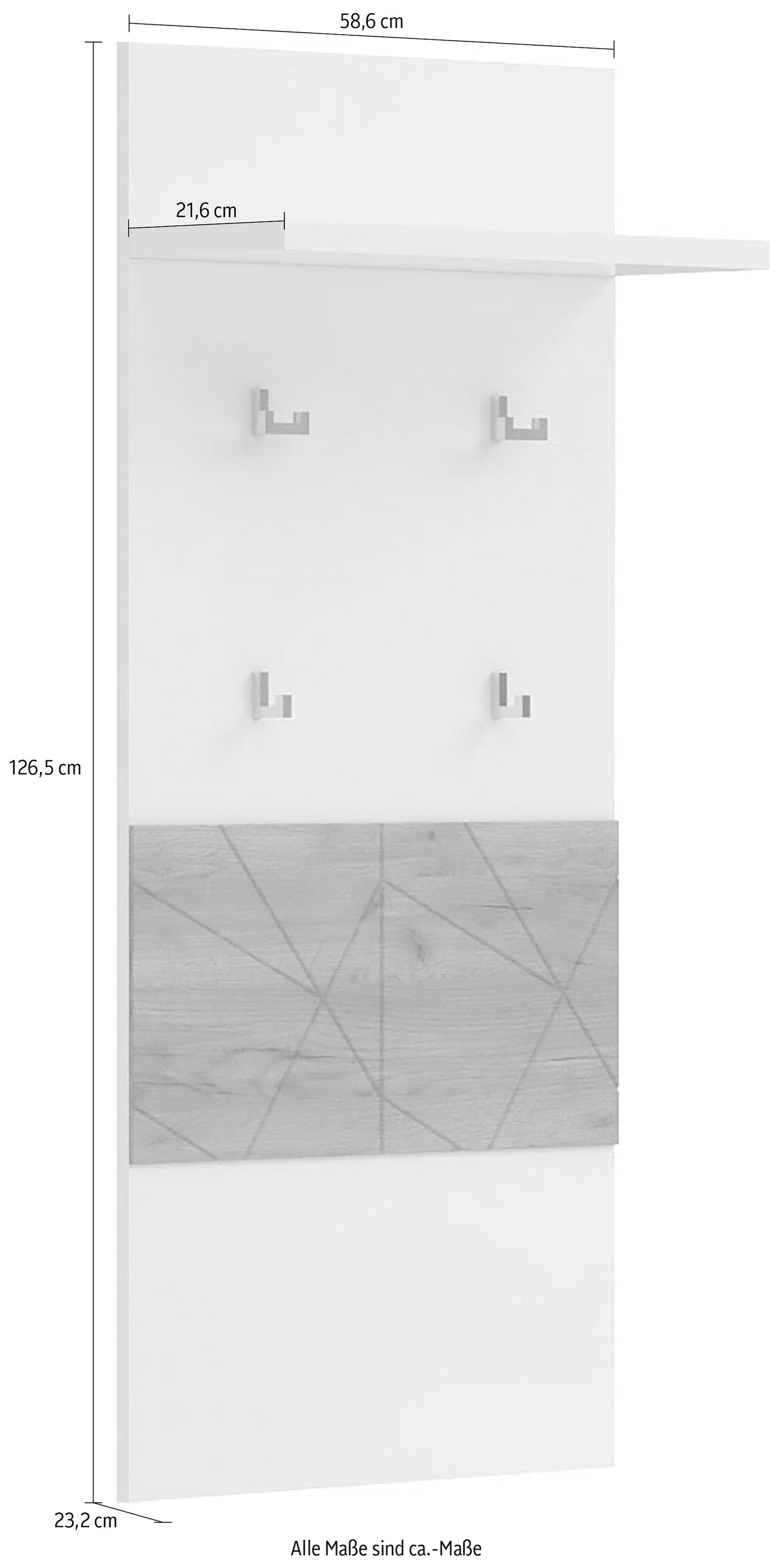 Garderobenpaneel kaufen cm auf »Stela«, lackiert, hochwertig UV Places of Breite 59 Style Rechnung