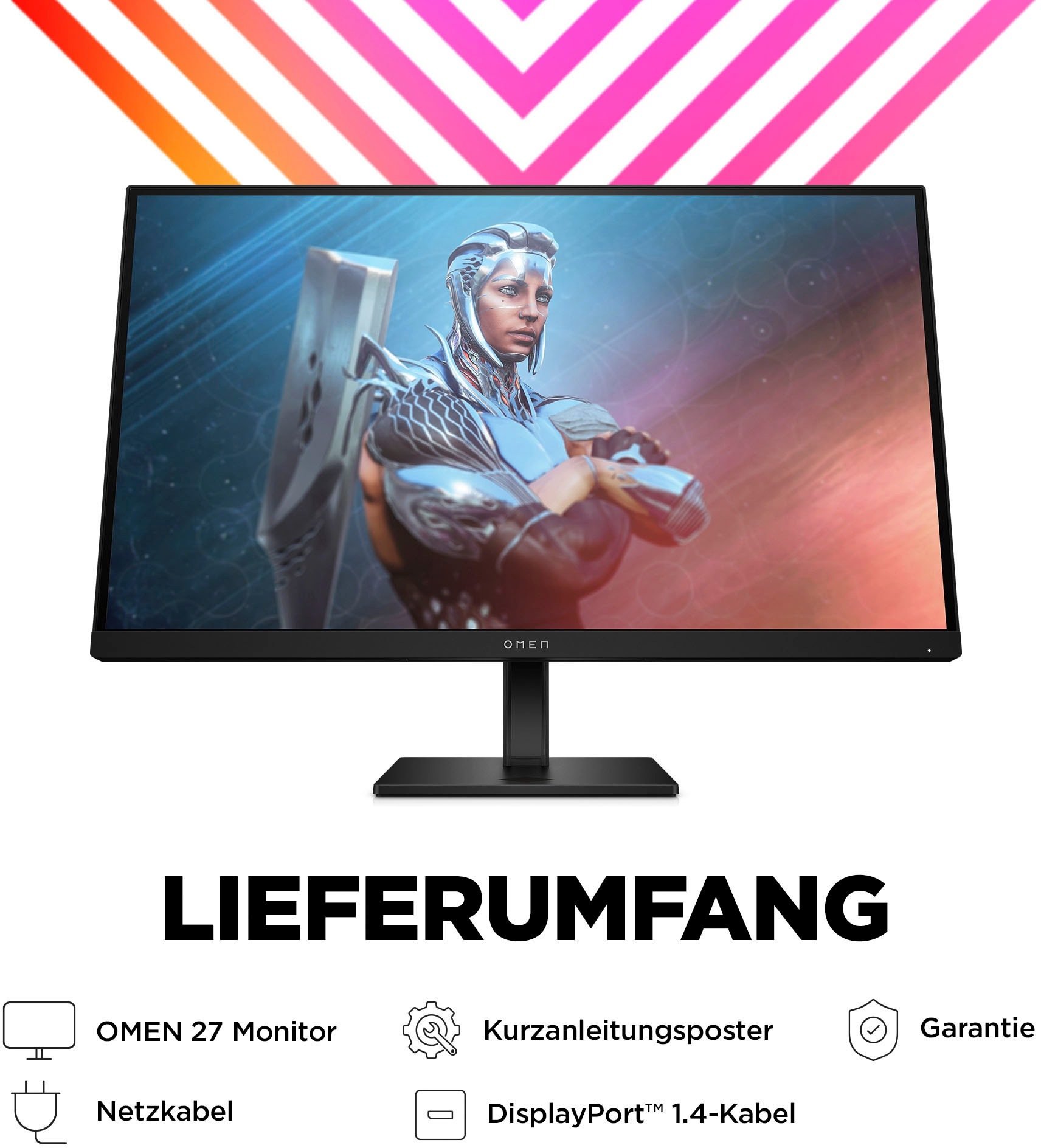 HP Gaming-Monitor »OMEN 27 (HSD-0155-A)«, 68,6 cm/27 Zoll, 1920 x 1080 px, Full HD, 1 ms Reaktionszeit, 165 Hz