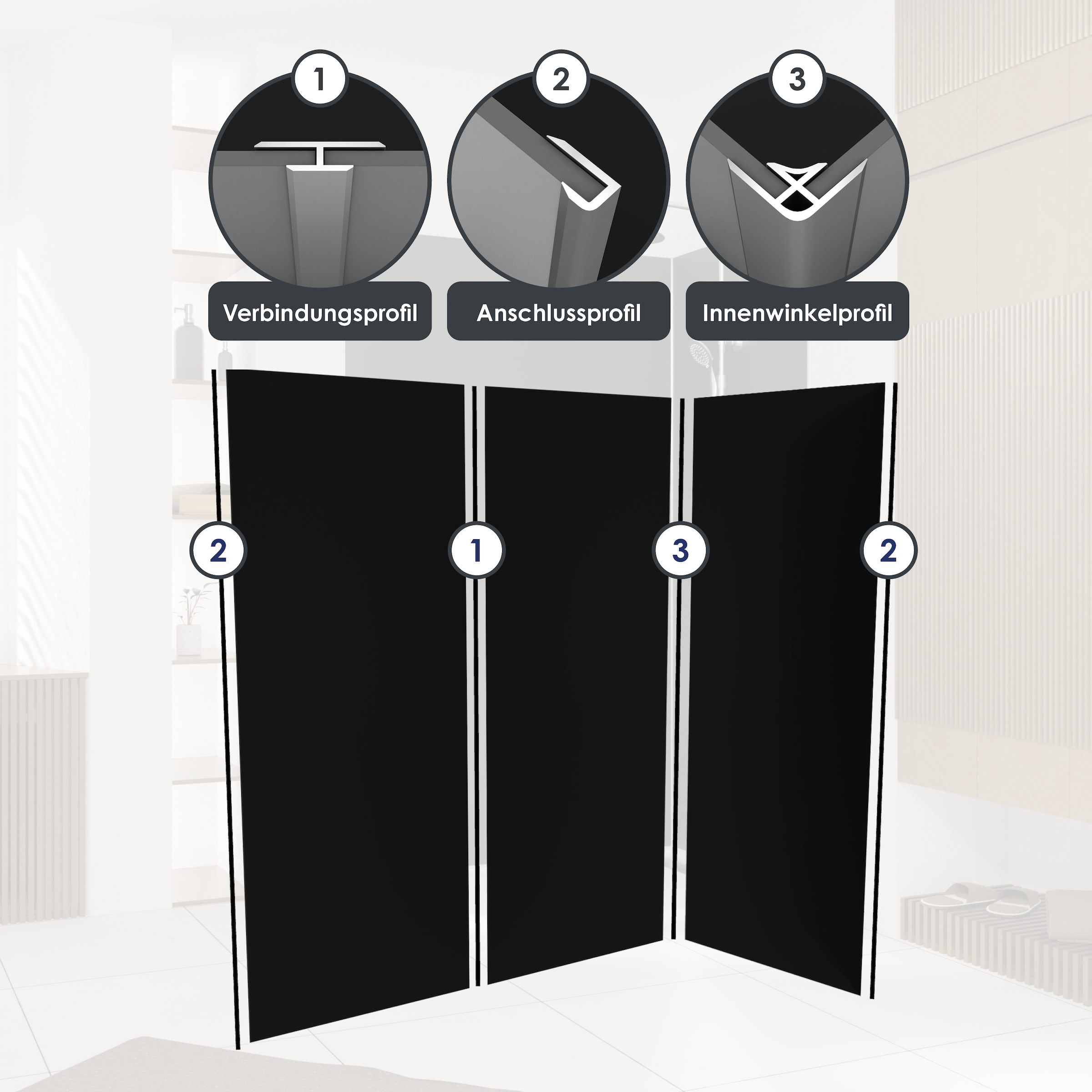 Marwell Duschrückwand »Urbanox« Set bestehend aus: 2 Paneele  90 x 210 cm