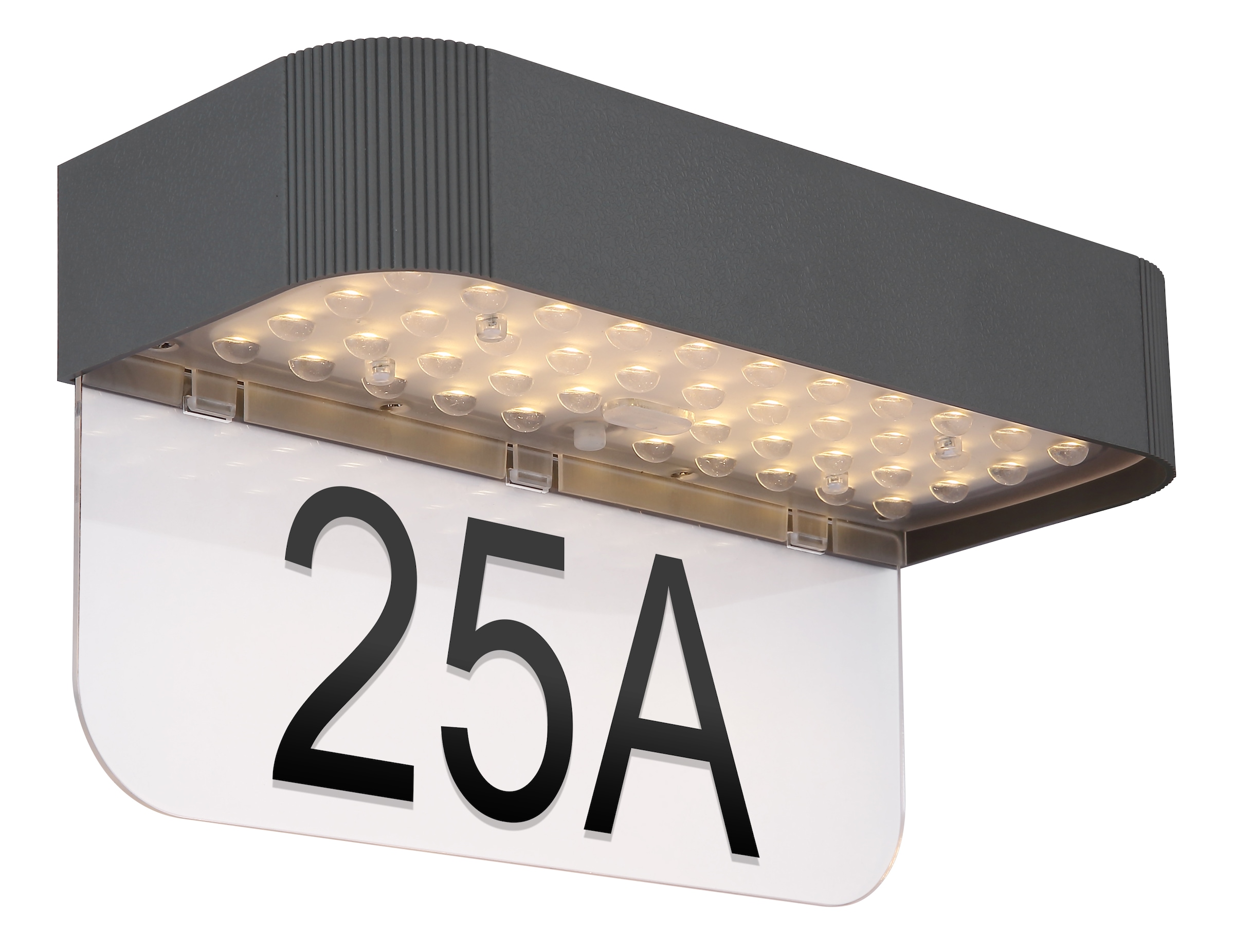 GLOBO LIGHTING LED Solarleuchte »SOLARLEUCHTE KUNSTSTOFF GRAU, 1XLED-Modul« LED-Modul 1 Stk. Warmweiß Solarleuchte grau matt mit Sensor, IP54, 3 Leuchtstufen, Akku