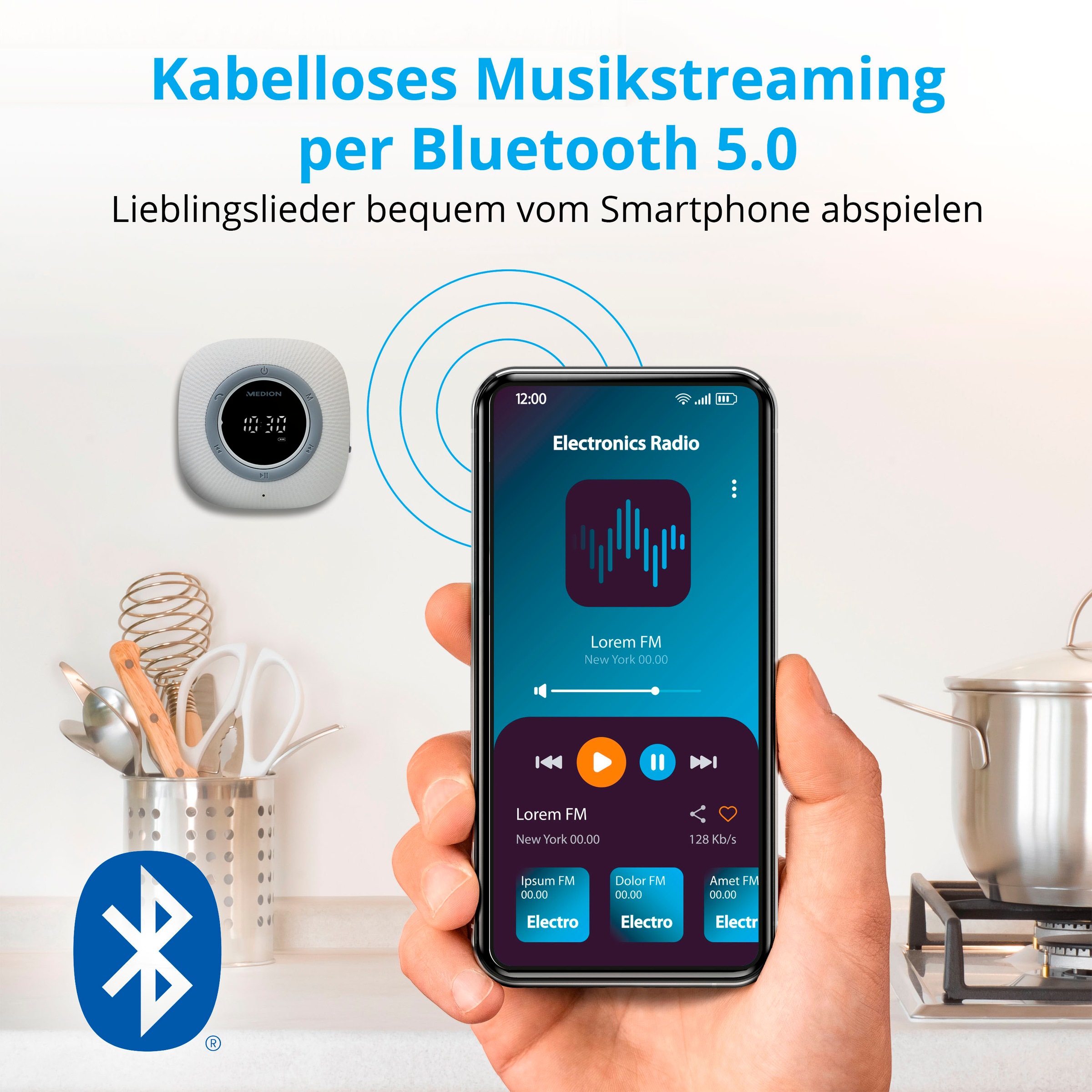 Medion® Digitalradio (DAB+) »LIFE® P66096 (MD 43881) Dusch-«, (Bluetooth UKW mit RDS 3 W)