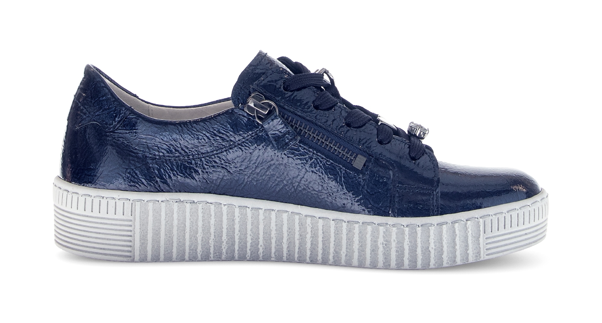 Gabor Plateausneaker, Freizeitschuh, Halbschuh, Schnürer mit edlen Schmuck-Motiven