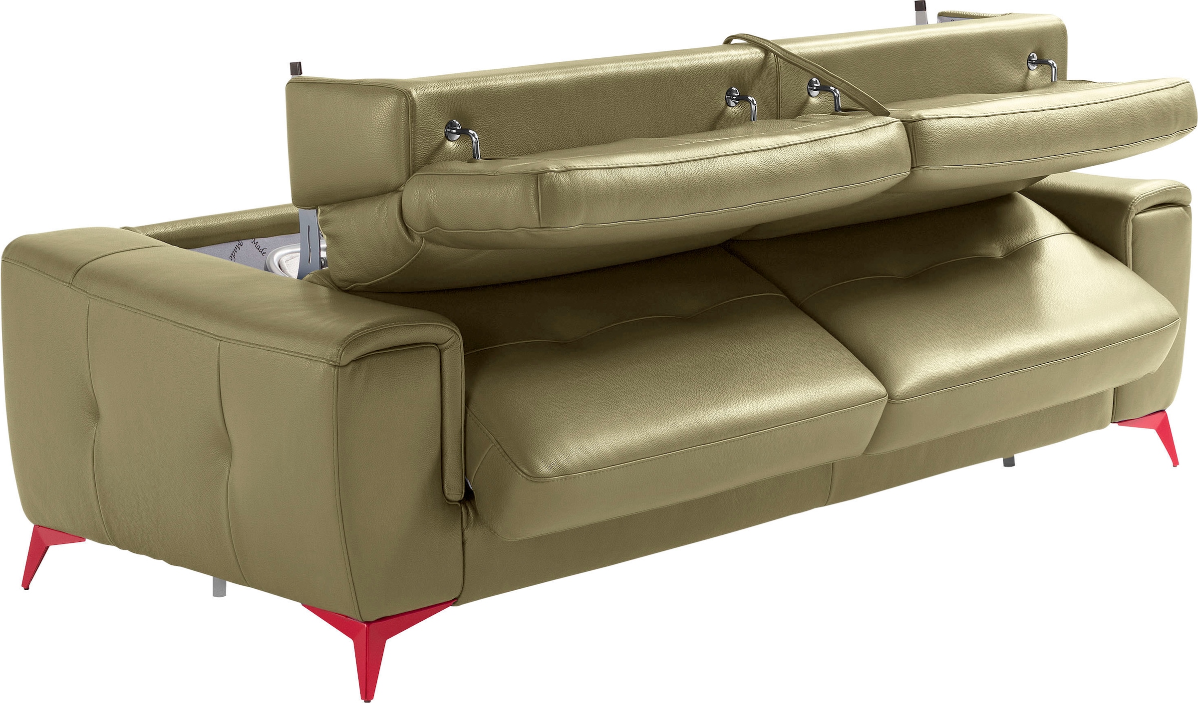 Egoitaliano Schlafsofa »Francine, Designsofa, Loungesofa mit Dauerschlaffunktion, Bettfunktion«, hochwertiger Metallbettrahmen & Matratze, Kopfteil manuell verstellbar