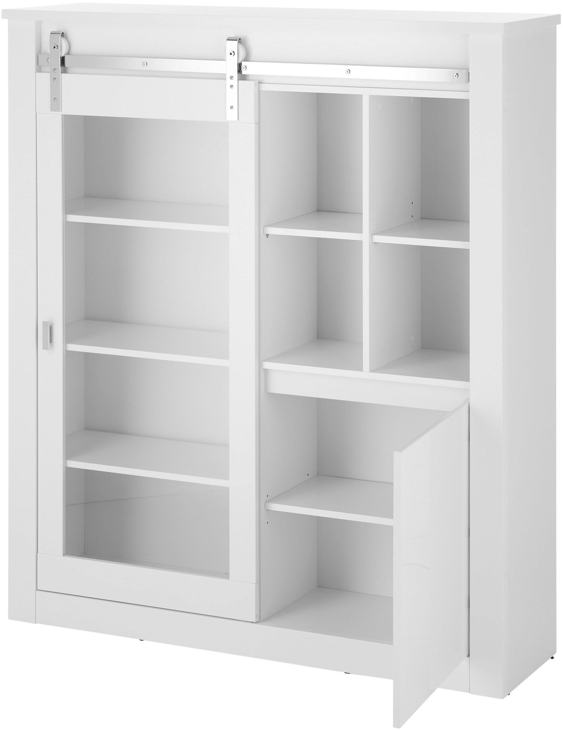 Home affaire Vitrine »Daytona, moderner Hochschrank, Glasvitrine in Weiß Hochglanz«