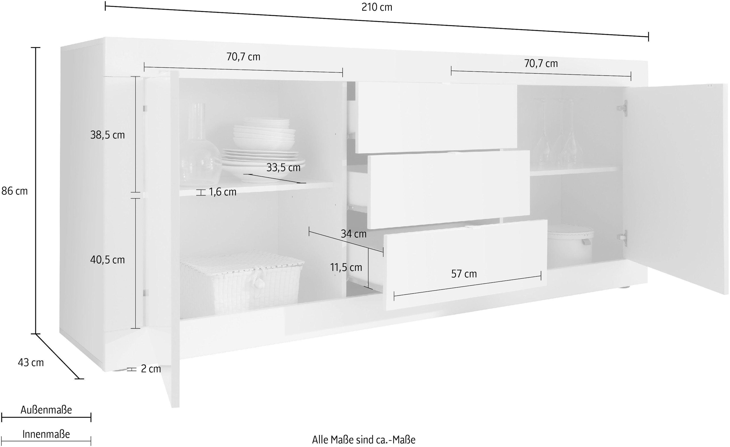 INOSIGN Sideboard »Basic«, 210 cm