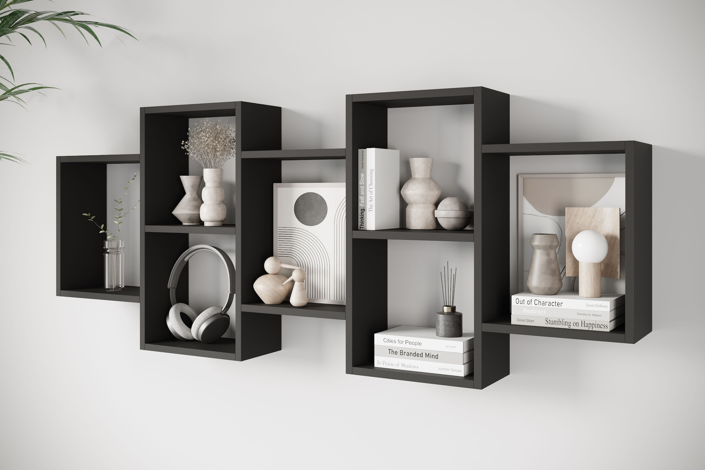 INOSIGN Wandboard »Wandregal Trio 001«, (1 St.), Stell- oder Hängeregal, 10 offene Fächer, flexibel montierbar