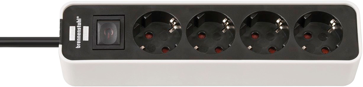 Brennenstuhl Steckdosenleiste, 4-fach, (Ein- / Ausschalter), 4-fach Steckerleiste mit Schalter