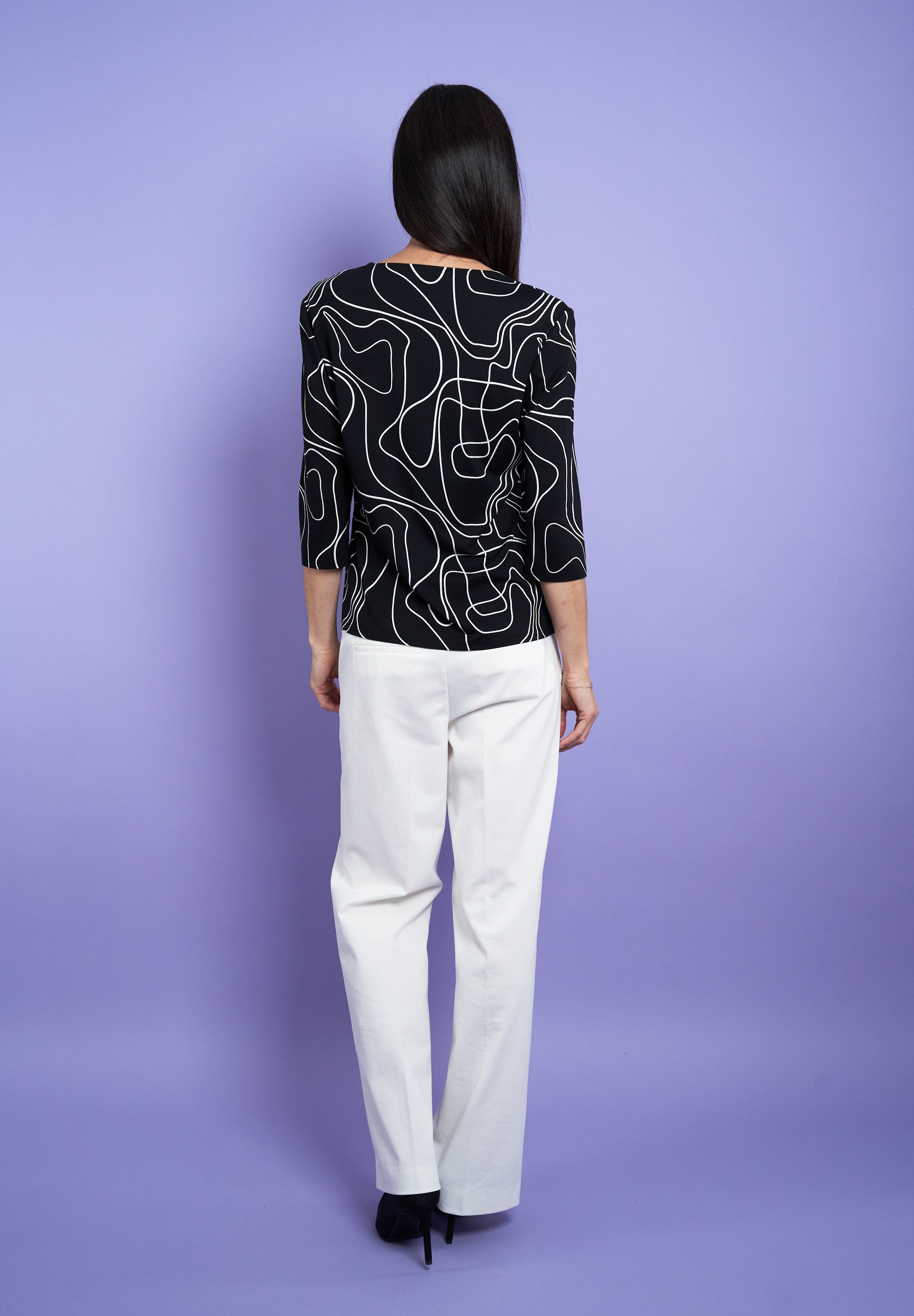 Seidel Moden 3/4-Arm-Shirt, Sommershirt mit grafischem Muster -MADE IN GERMANY