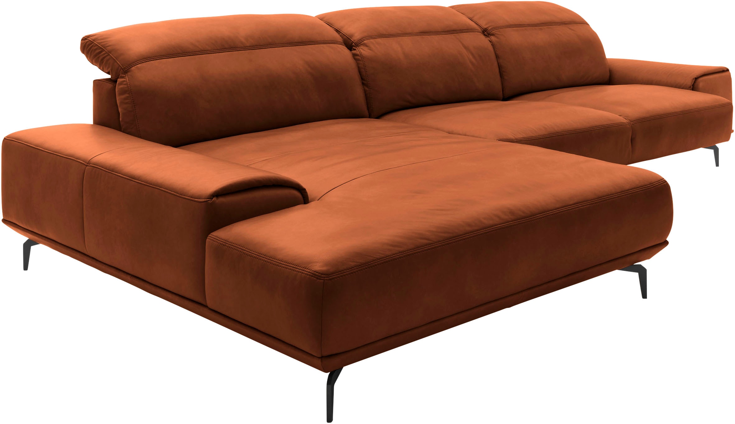 Musterring Wohnlandschaft »MR 2490«, Fuß Schwarz, Sitzhöhe 46cm, wahlweise mit Funktionen, Maße 342x207 cm