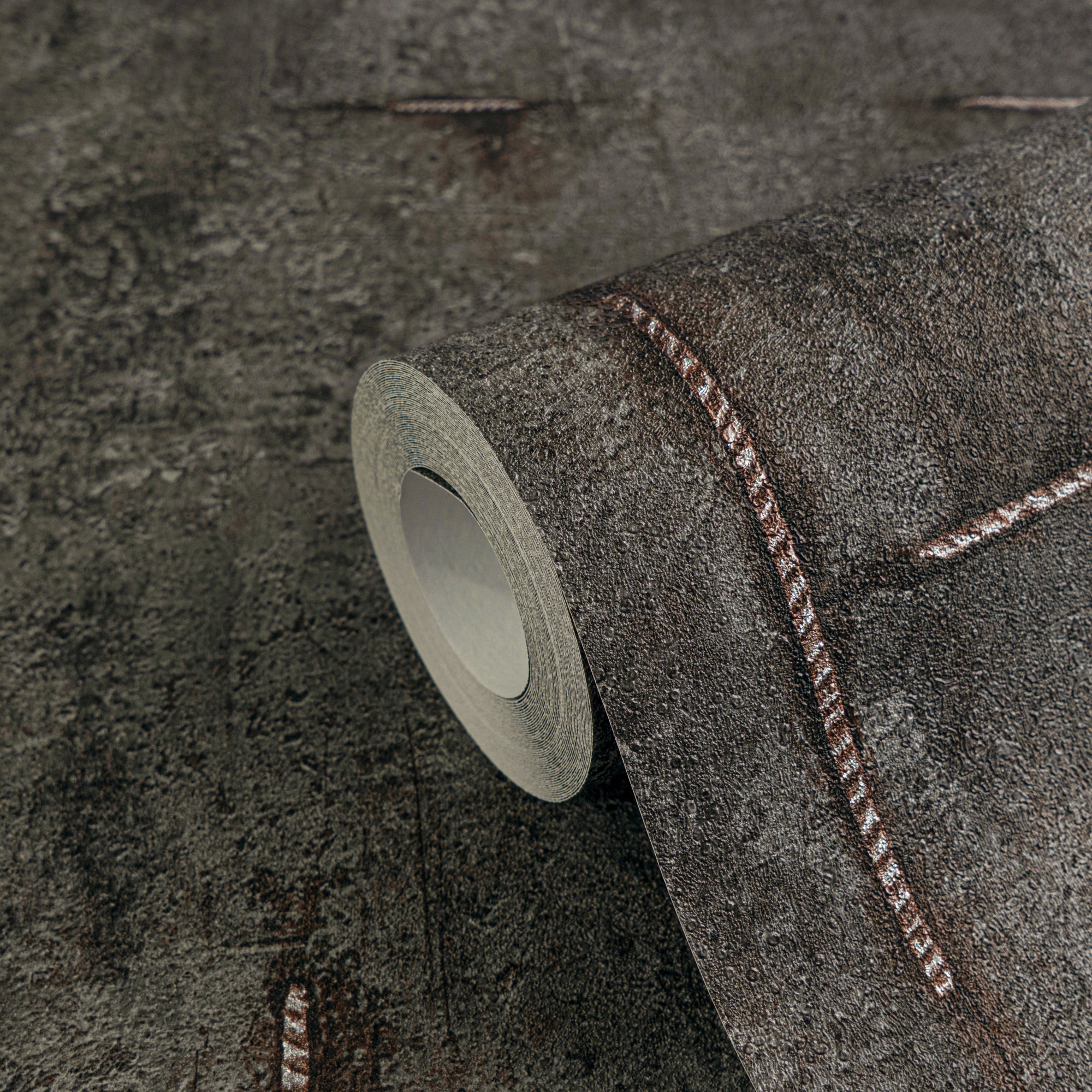 CosmoLiving by Cosmopolitan Vliestapete »Graphite Groove-Edge Betonoptiktapete« matt strukturiert Betonoptik mit modernem Industrial-Charme