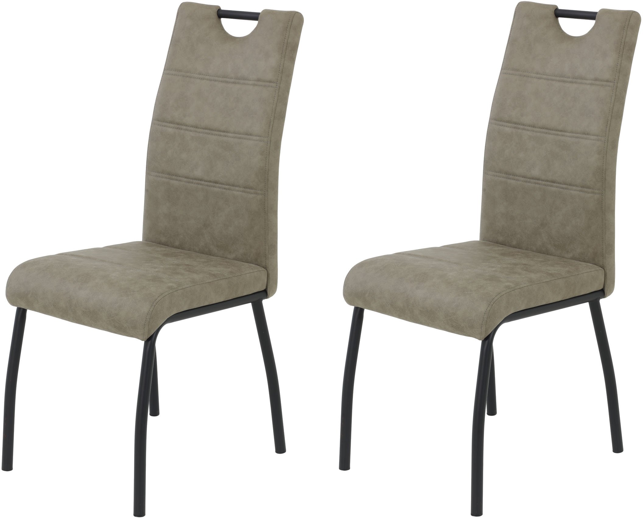 HELA 4-Fußstuhl »PETRA«, (Set), 2 St., Vierfußstuhl; Vintage Optik; mit Gri günstig online kaufen