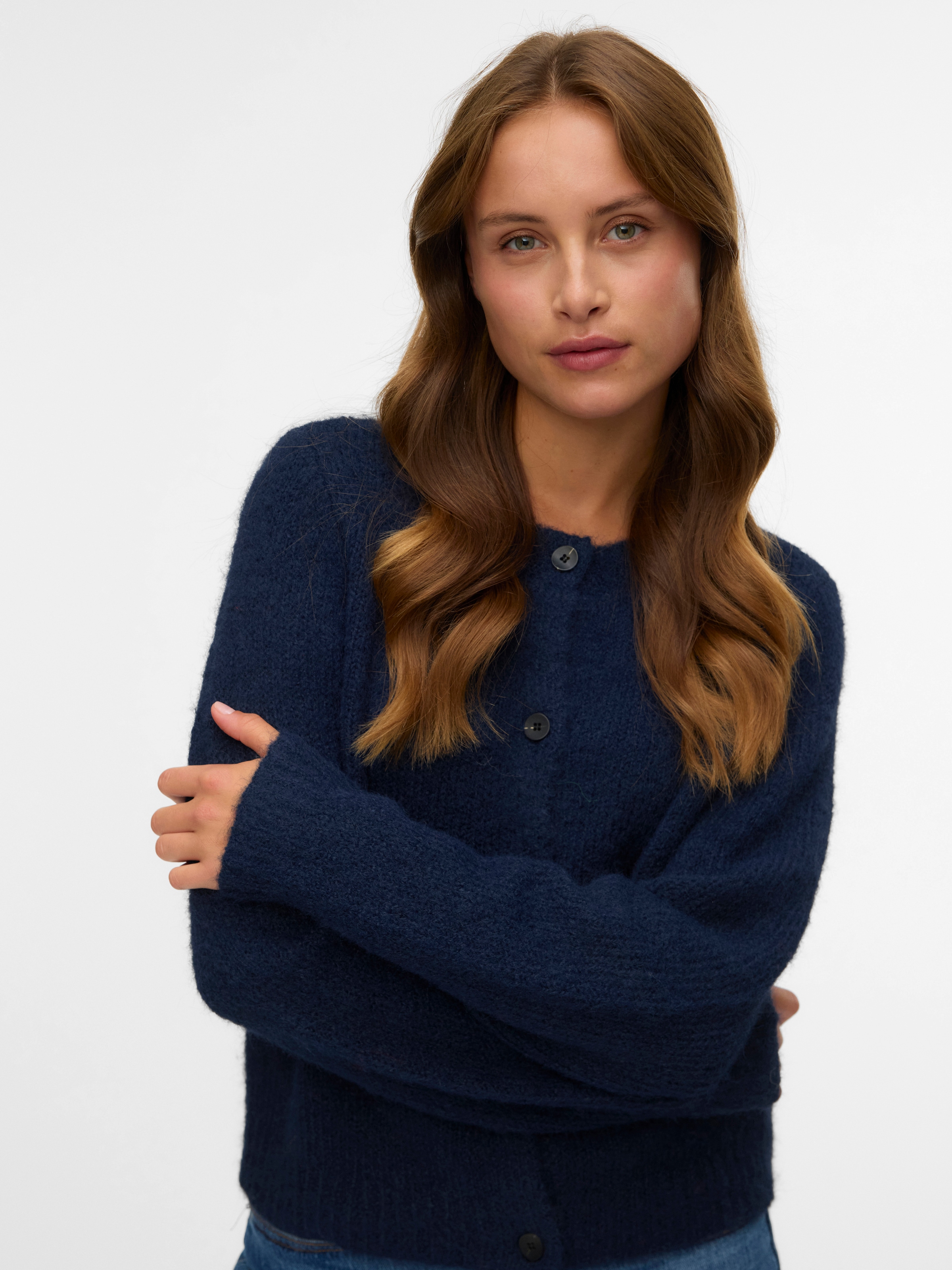 Vero Moda Strickjacke »VMNOVAH LS O-NECK BUTTON CARDI GA NOOS«