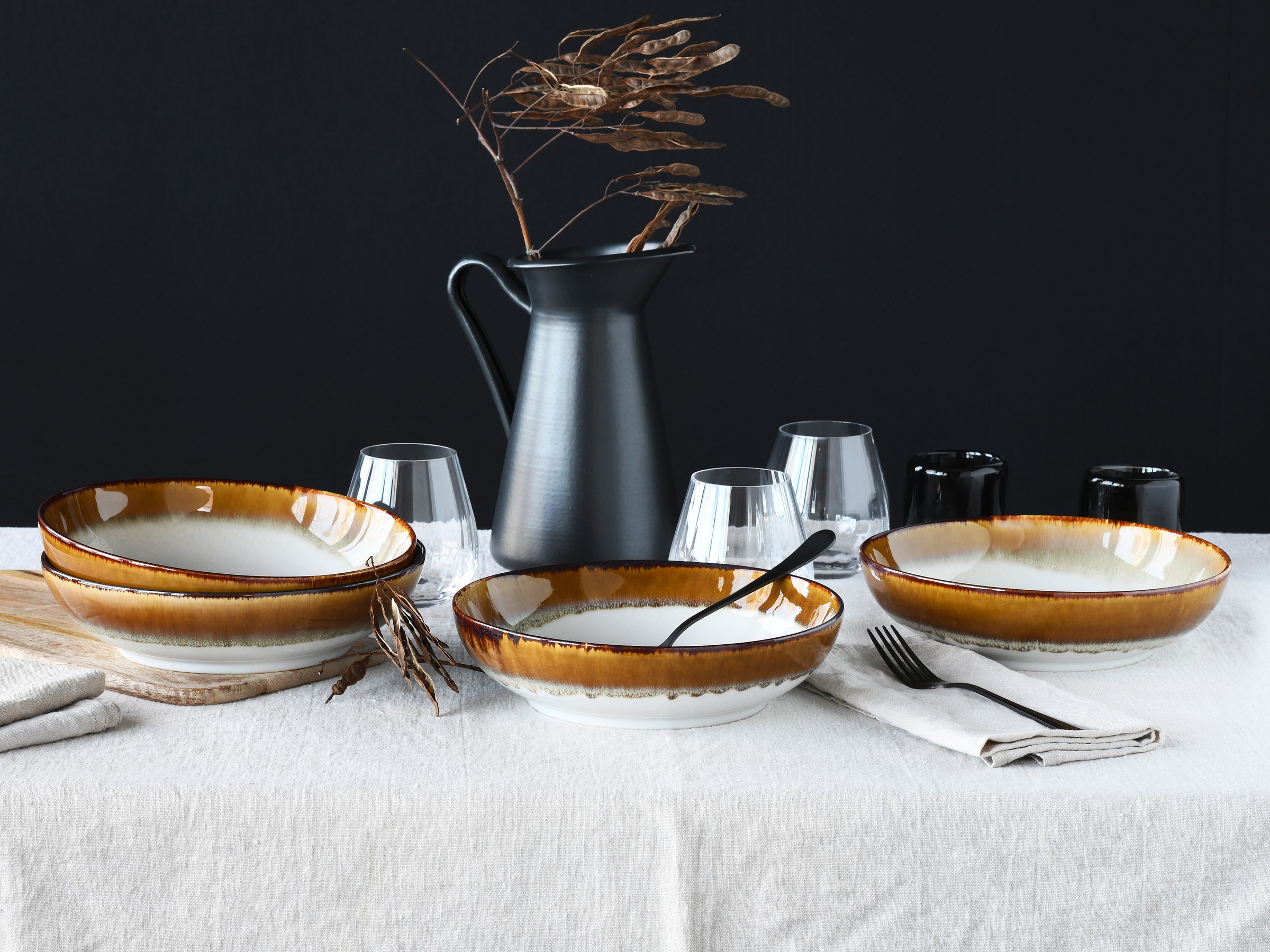 CreaTable Schale »Cascade, Poke Bowl 22,5 cm 4-tlg« 4 Stk. aus Steinzeug Re günstig online kaufen