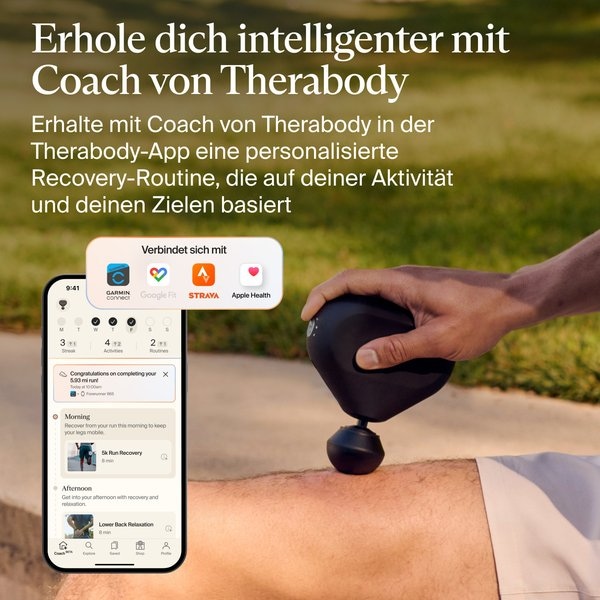 Therabody Massagepistole »Theragun Mini 3.0 Schmerzlinderung, Erholung, Stressreduktion«, App-Steuerung, portabel, 3 Aufsätze