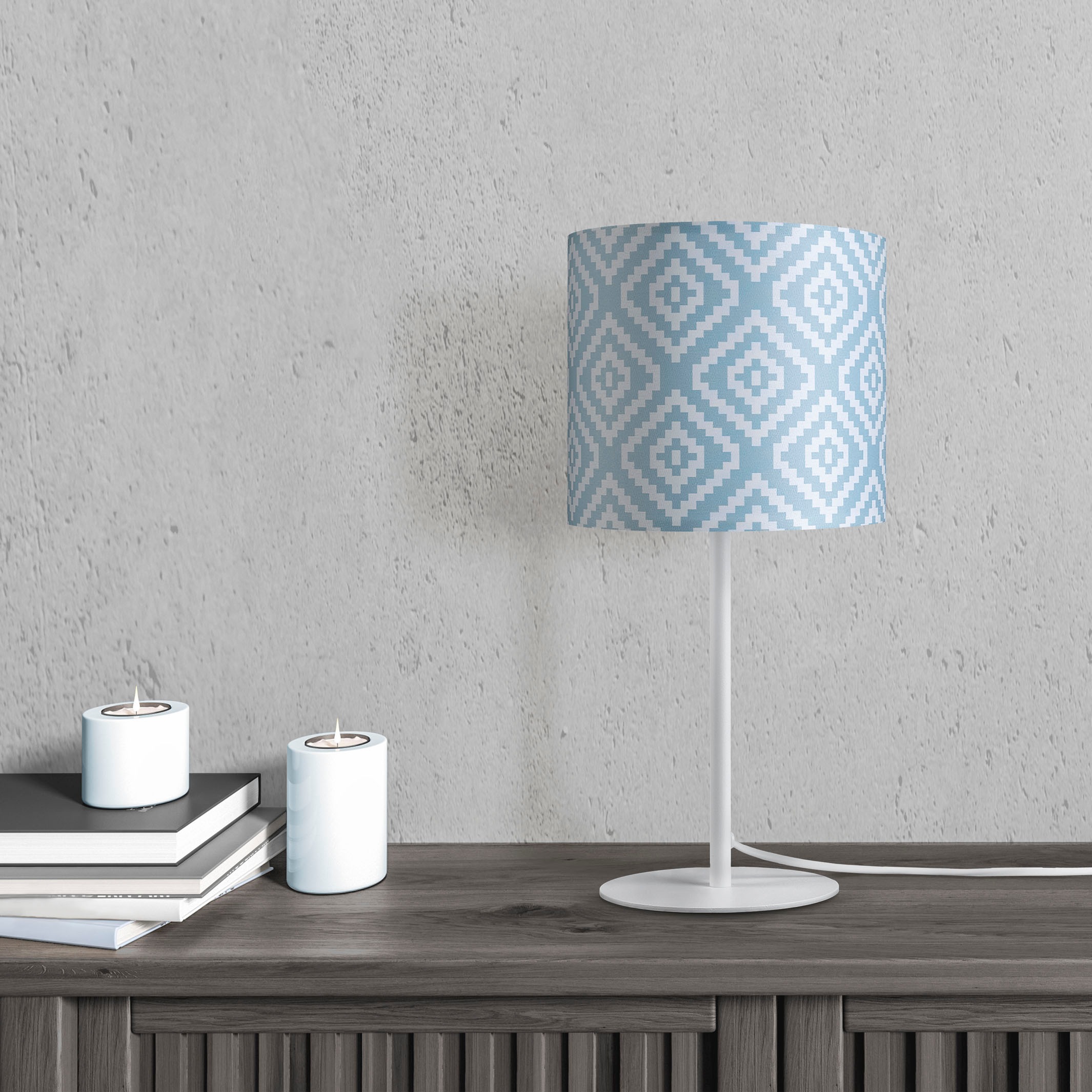 Paco Home Tischleuchte »Luca Stella«, Leuchtmittel E14 | ohne Leuchtmittel, Stoff Nachtlicht Vintage Retro Mit Stecker Modern Nacht