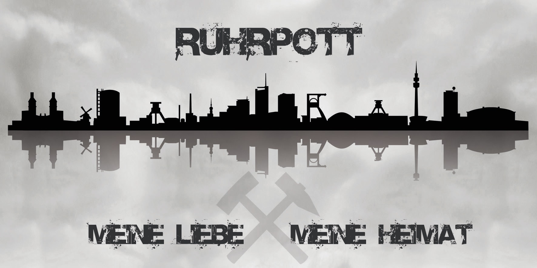 Bönninghoff Leinwandbild »Wandbild RUHRGEBIET 50x100 cm – Leinwandbild Keilrahmen Deko modern« Skyline | Sprüche & Texte | Stadt 1 Stk. tlg. auf Keilrahmen gespannt