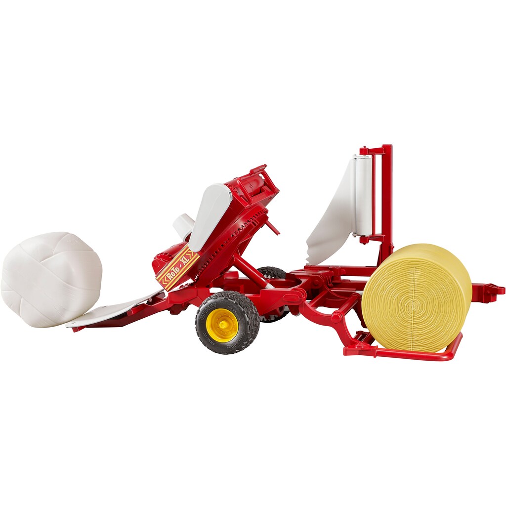 Bruder® Spielzeug-Landmaschine »Ballenwickler 38 cm mit Rundballen ocker/weiss (02122)«