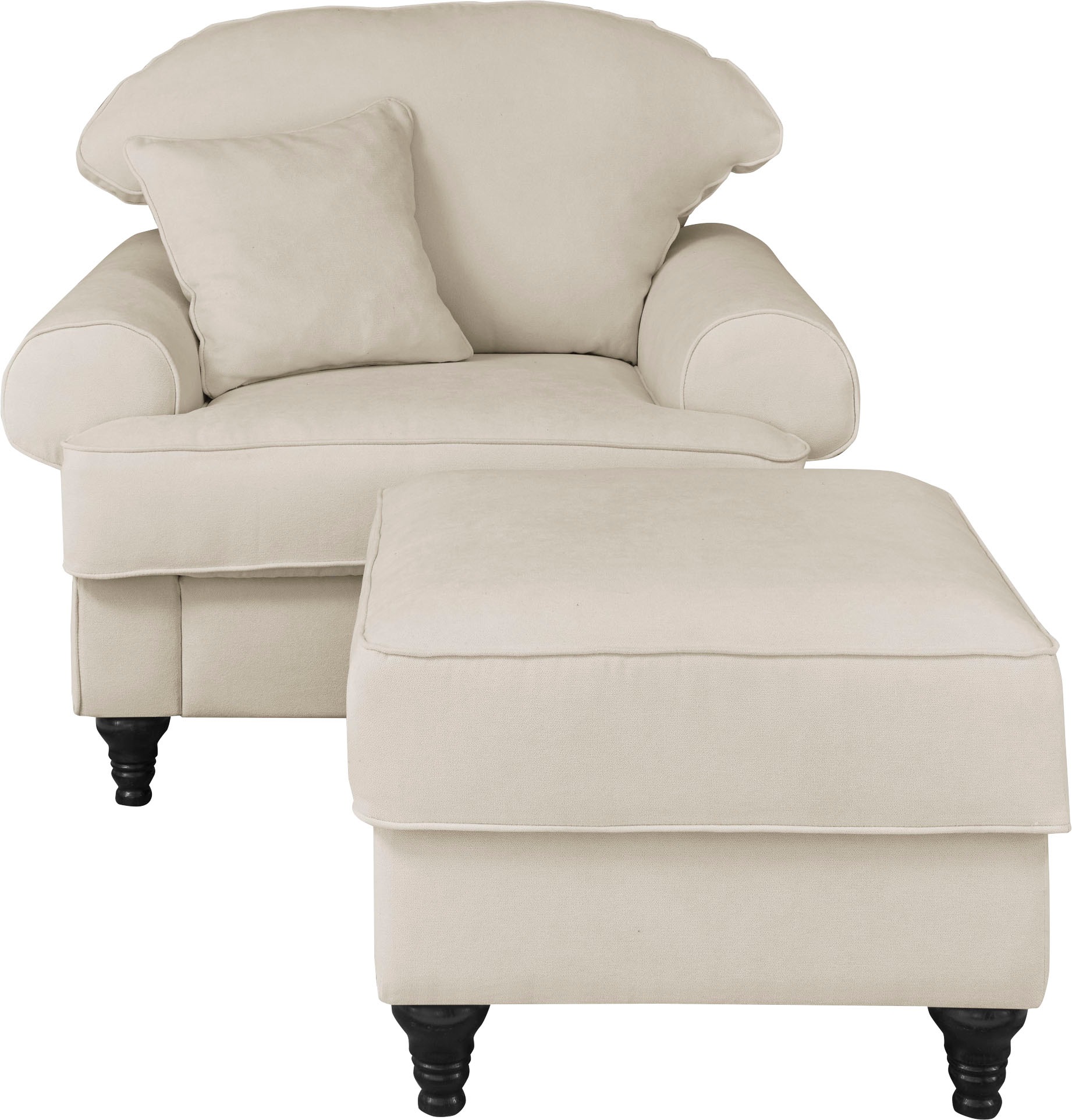 Home affaire Sessel »WESTMINSTER« Set, 1Sessel, 1 Hocker, 2 Stk. tlg. mit F günstig online kaufen