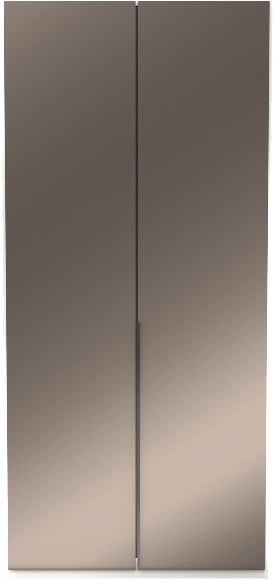 Musterring Drehtürenschrank »San Diego, Kleiderschrank, Schrank, Garderobe, mit Glastüren« weiß, Türen gedämpft, 2 Höhen, mehrere Breiten, MADE IN GERMANY, 1 Stk. tlg. 2-türig (gedämpft), 2 Böden, 1 Kleiderstange, Chromgriffe