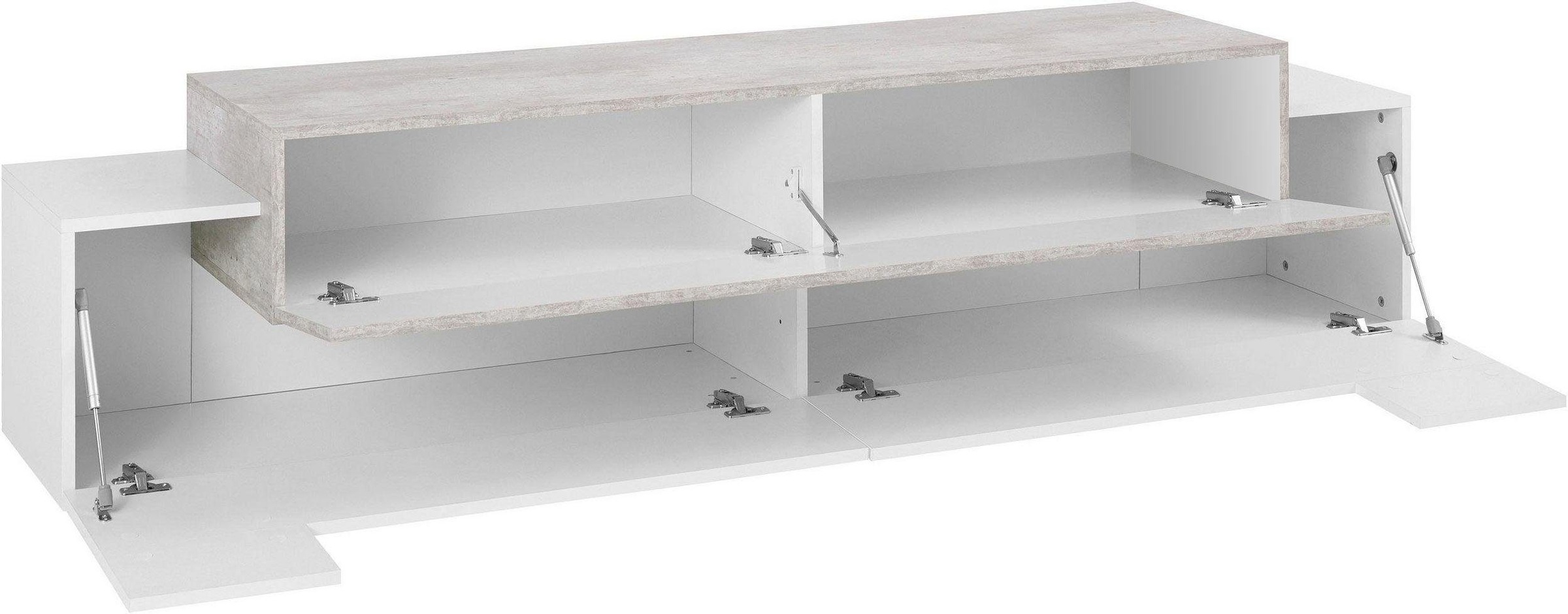 INOSIGN Lowboard »Coro,Lowboard,TV-Kommode,TV-Möbel,TV-Bank«, mit 3 Klappen davon 2 mit Push-to-Open Funktion Breite 200 cm
