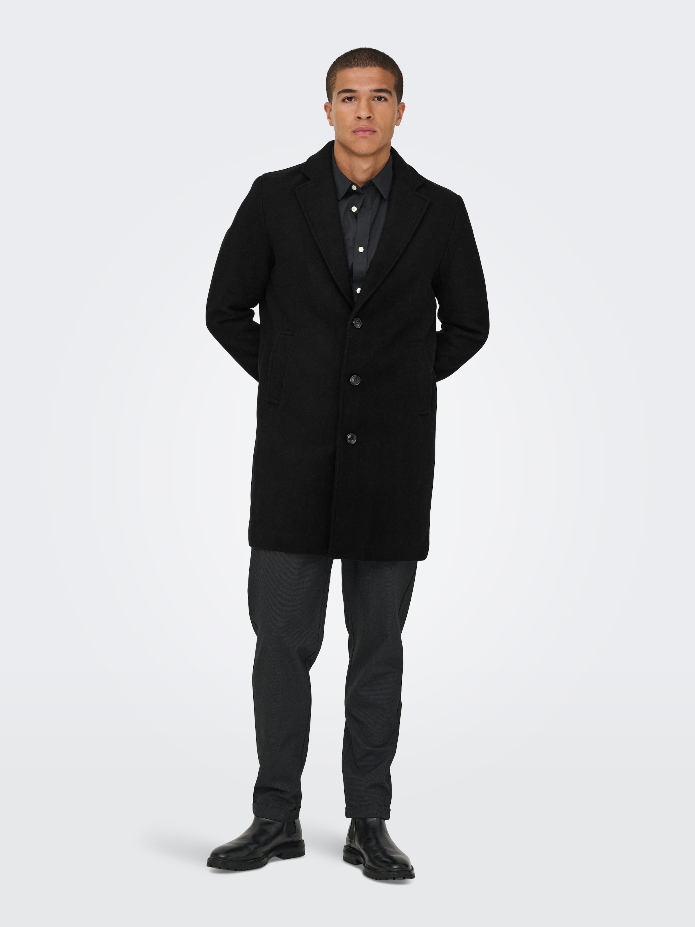 ONLY & SONS Langmantel »ONSMATTHEW WOOL COAT OTW NOOS« mit Wolle
