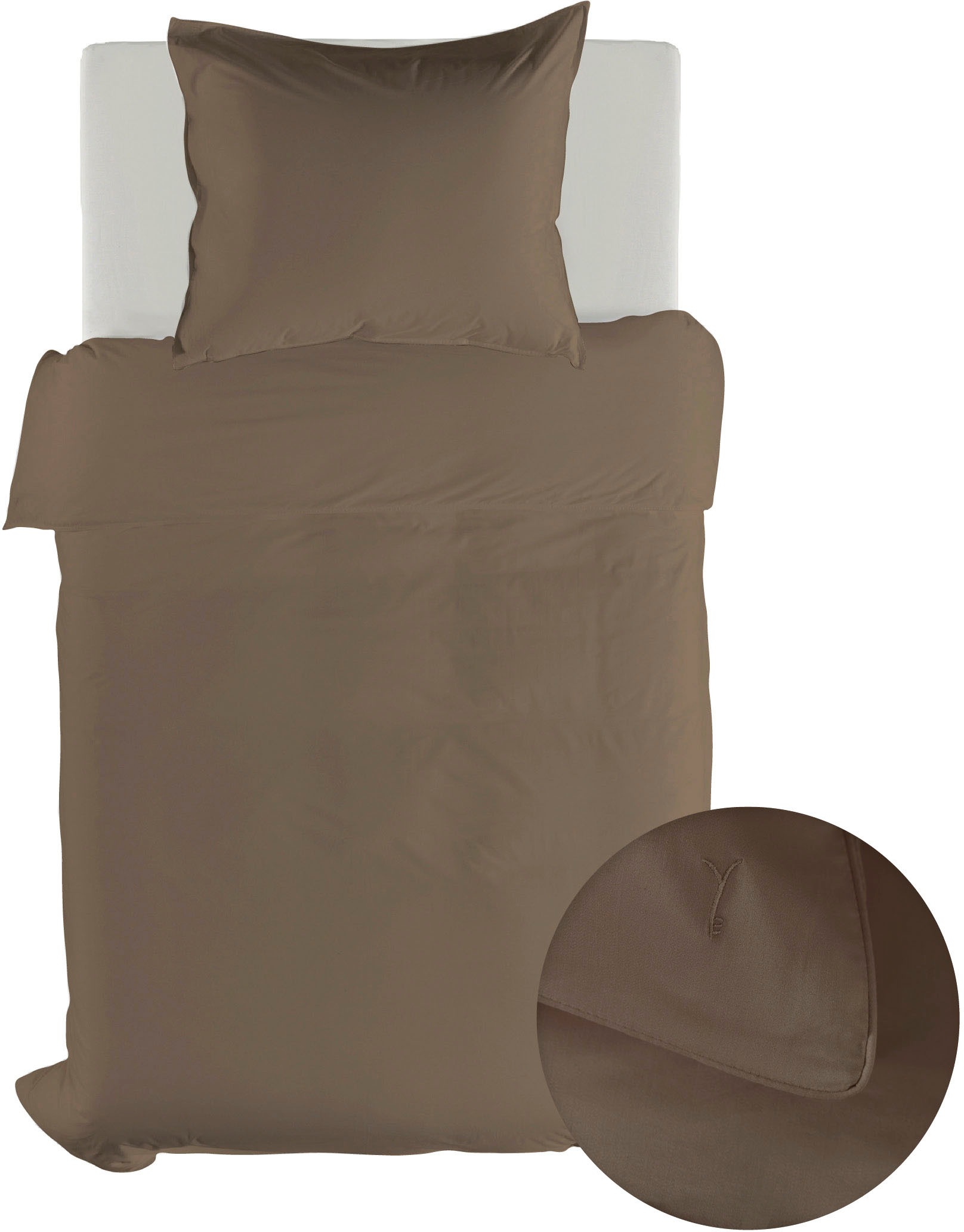 YELLOW Bettwäsche »Suite-Dubai« 2 Stk. tlg. Uni Design, 100% Baumwolle ab 1 günstig online kaufen