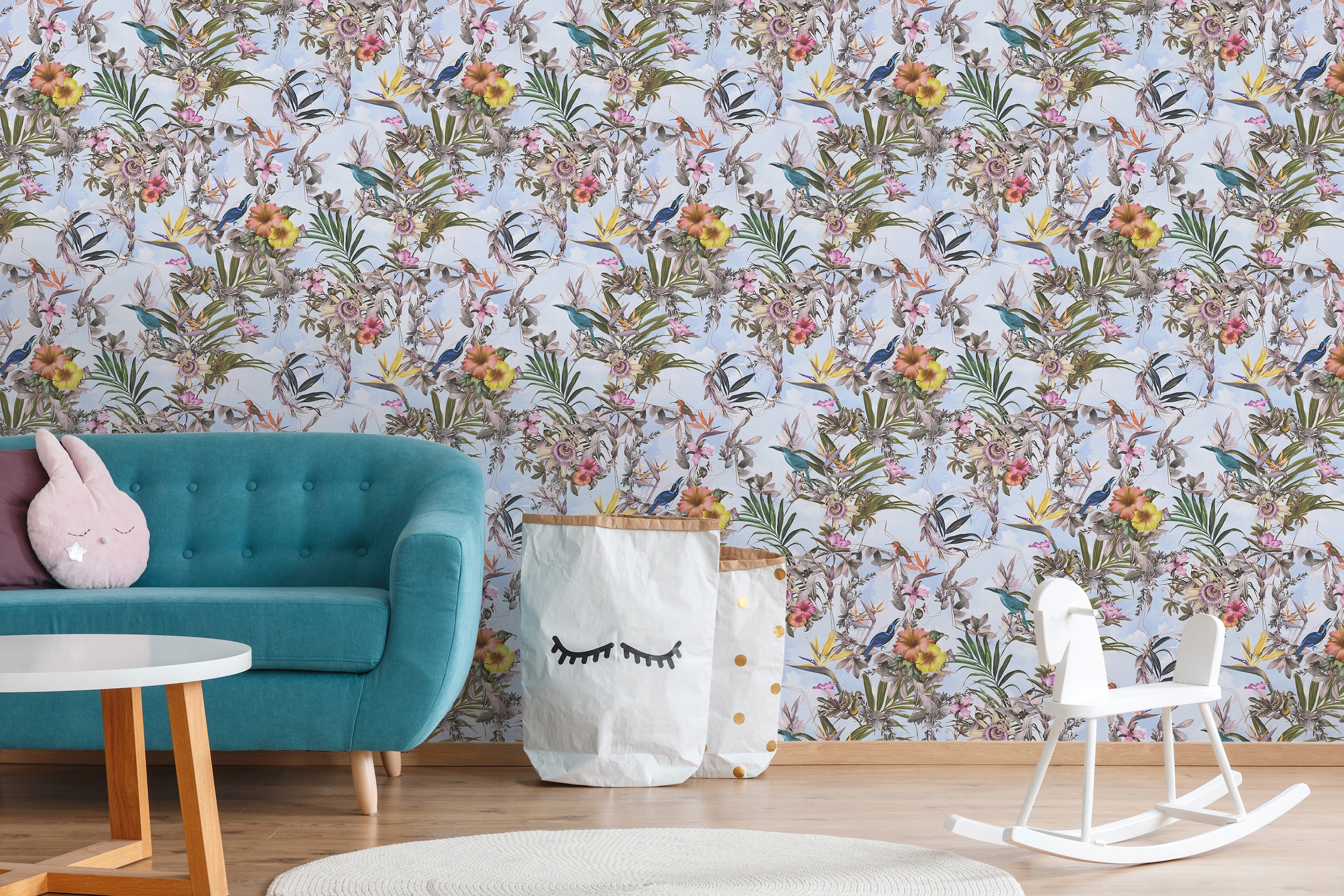 A.S. Création Vliestapete »Dream Flowery«, floral-botanisch-Wald, Vogeltapete Tapete Blumenoptik Tapeten Wohnzimmer Schlafzimmer Küche