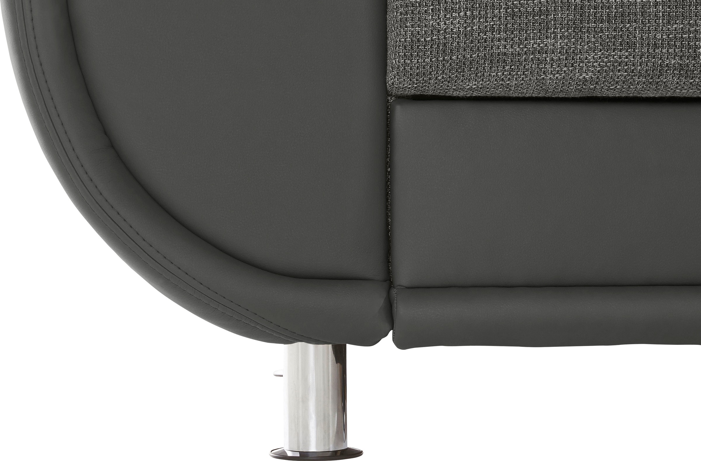 TRENDMANUFAKTUR Ecksofa »Rondo 3, zeitlos und bequem, Materialmix, breite Armlehnen, L-Form«, wahlweise mit Federkern für mehr Komfort, wahlweise mit Bettfunktion