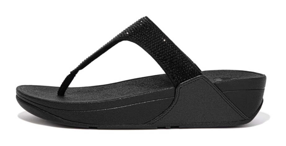 Fitflop Dianette »LULU CRYSTAL EMBELLISHED TOE-POST SANDALS - HOTFIX«  Keilabsatz, Sommerschuh, Zehentrenner mit weichem Zehensteg