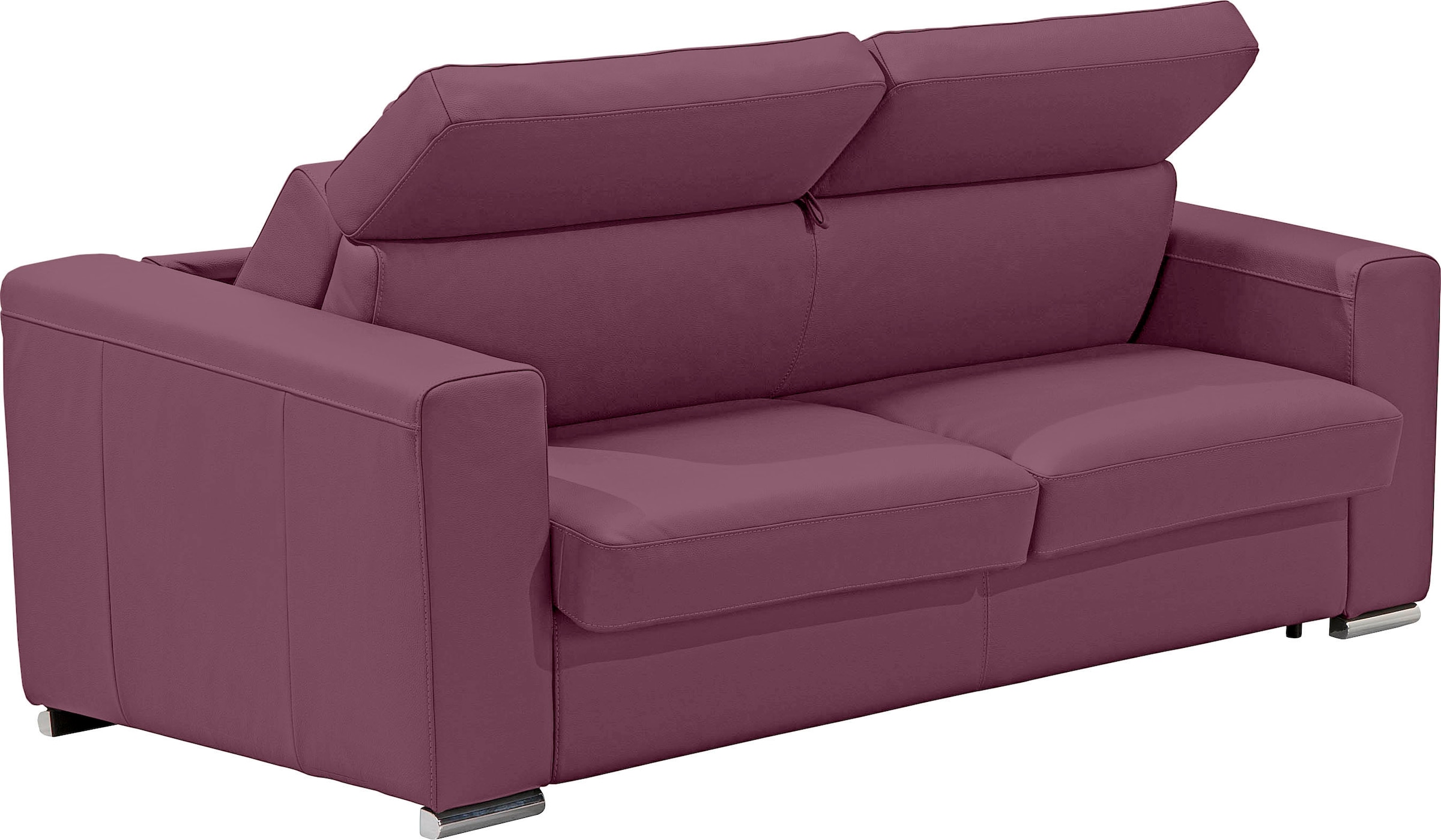 Egoitaliano Schlafsofa »Cabiria, Design und super Sitz- und Liegekomfort«, Sofa inkl. Schlaffunktion, Kopfteile verstellbar, mit Metallfüßen