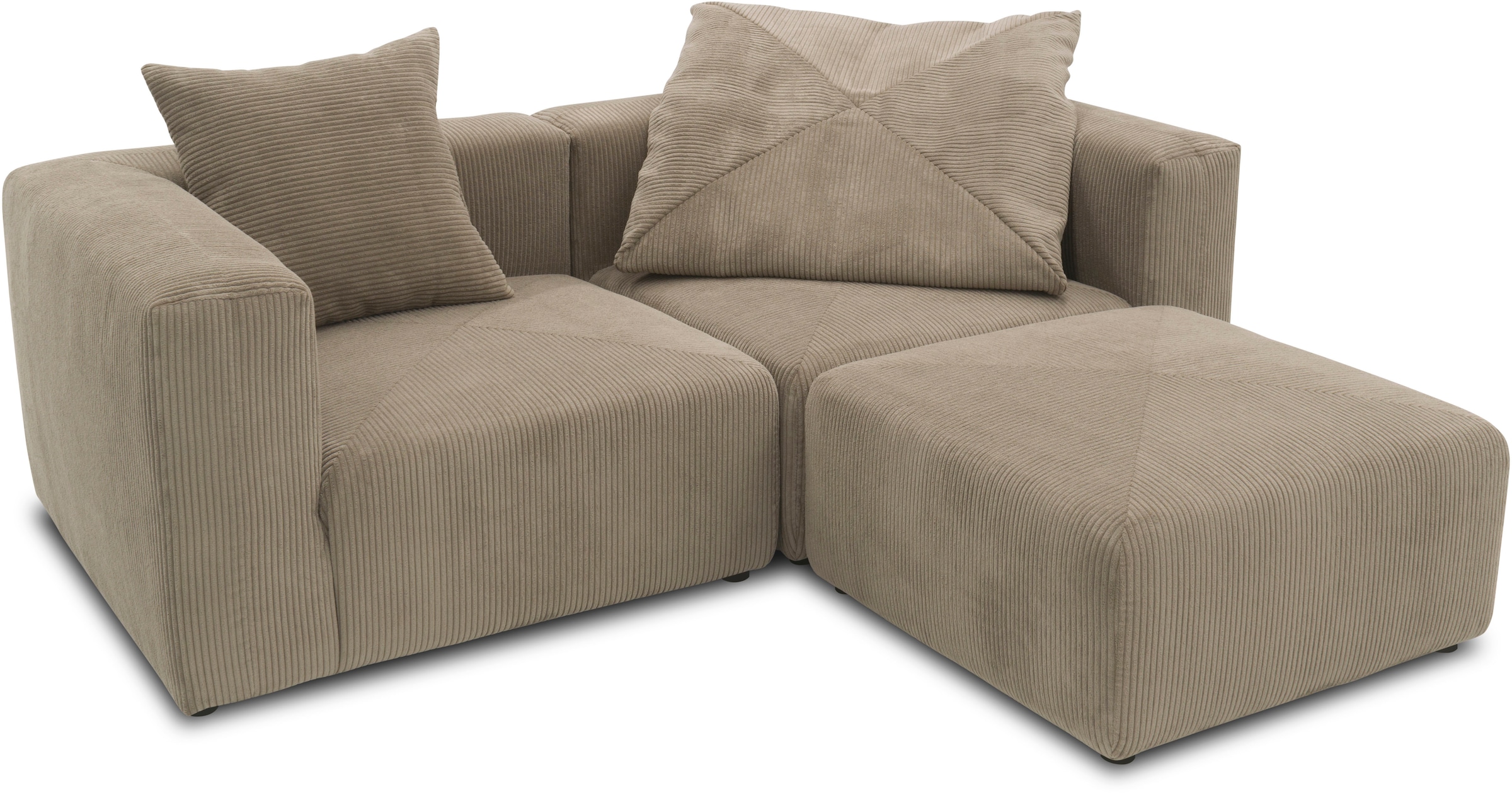 Home affaire Ecksofa »Gerrid L-Form« Cord, Modulsofa, bestehend aus 2 Eckelementen + 1 Hocker