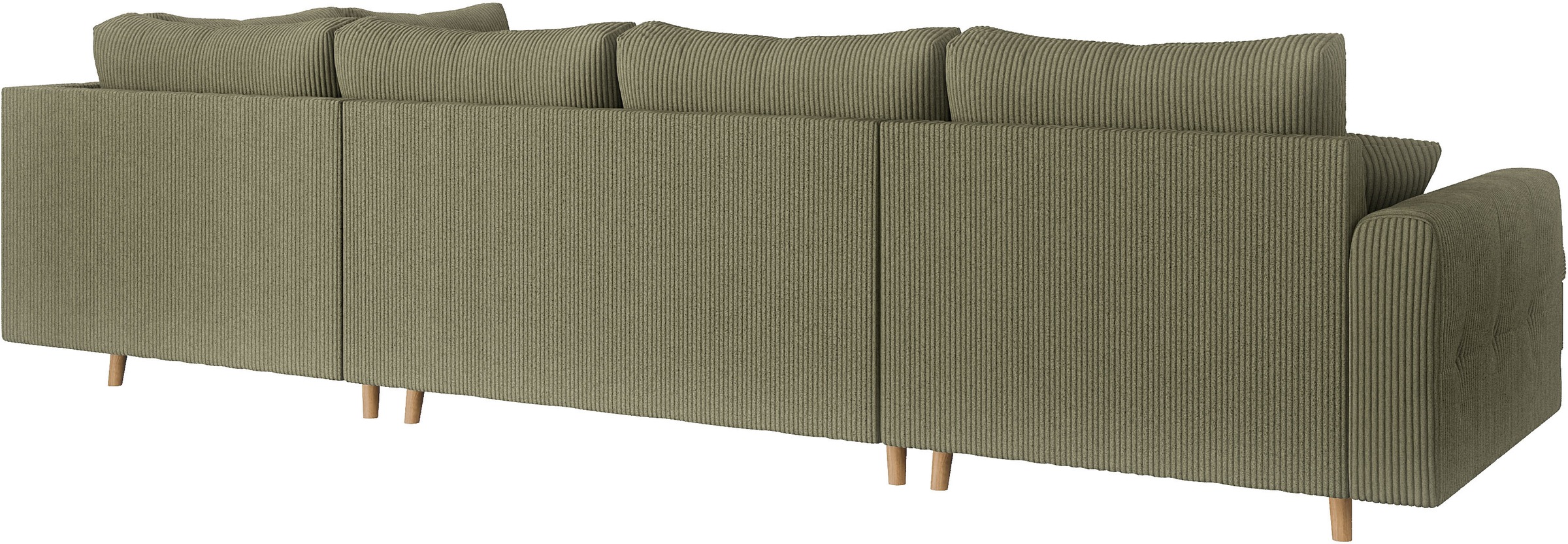 Home affaire Wohnlandschaft »CHARRE U-Form mit Ottomane, Maße B/T/H: 310/161/81 cm«, feine Steppung, lose Rücken- und Zierkissen, auch in Cord und Bouclé