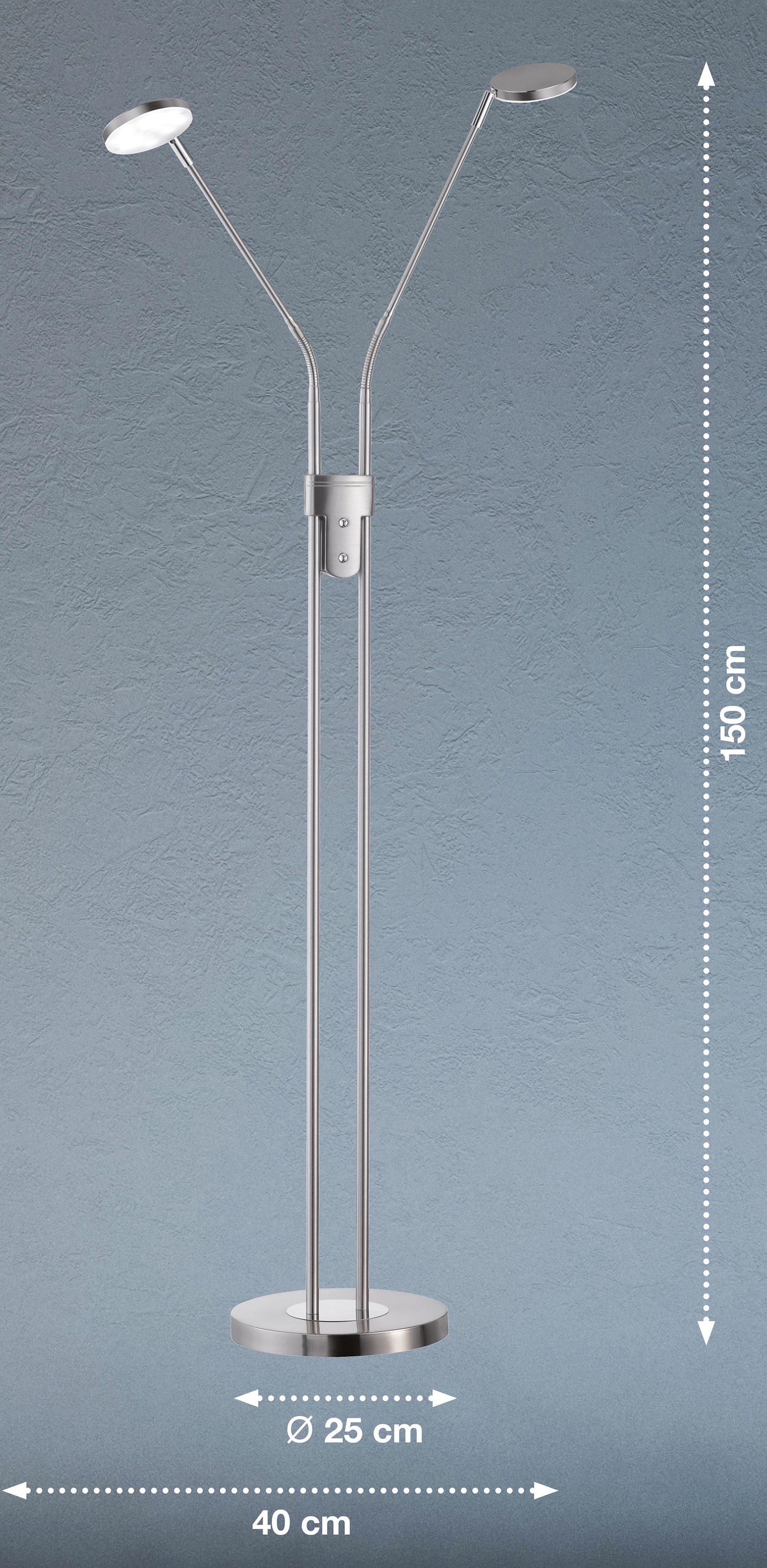 easy! BY FHL Stehlampe »Luna«, 2 flammig, Leuchtmittel LED-Modul | LED fest integriert