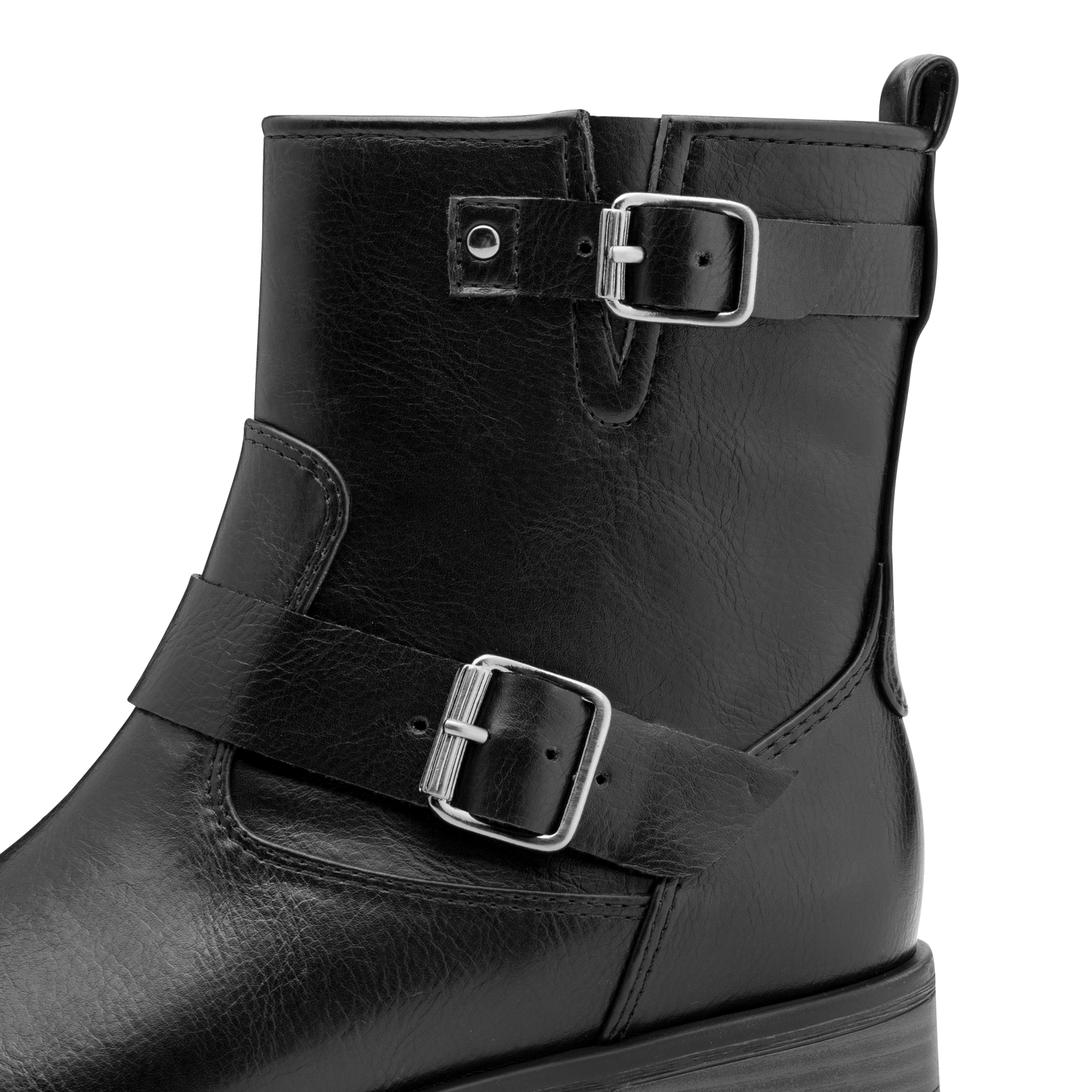MARCO TOZZI Stiefelette, Blockabsatz, Bikerboots mit Zierschnalle und verstellbarer Schnalle