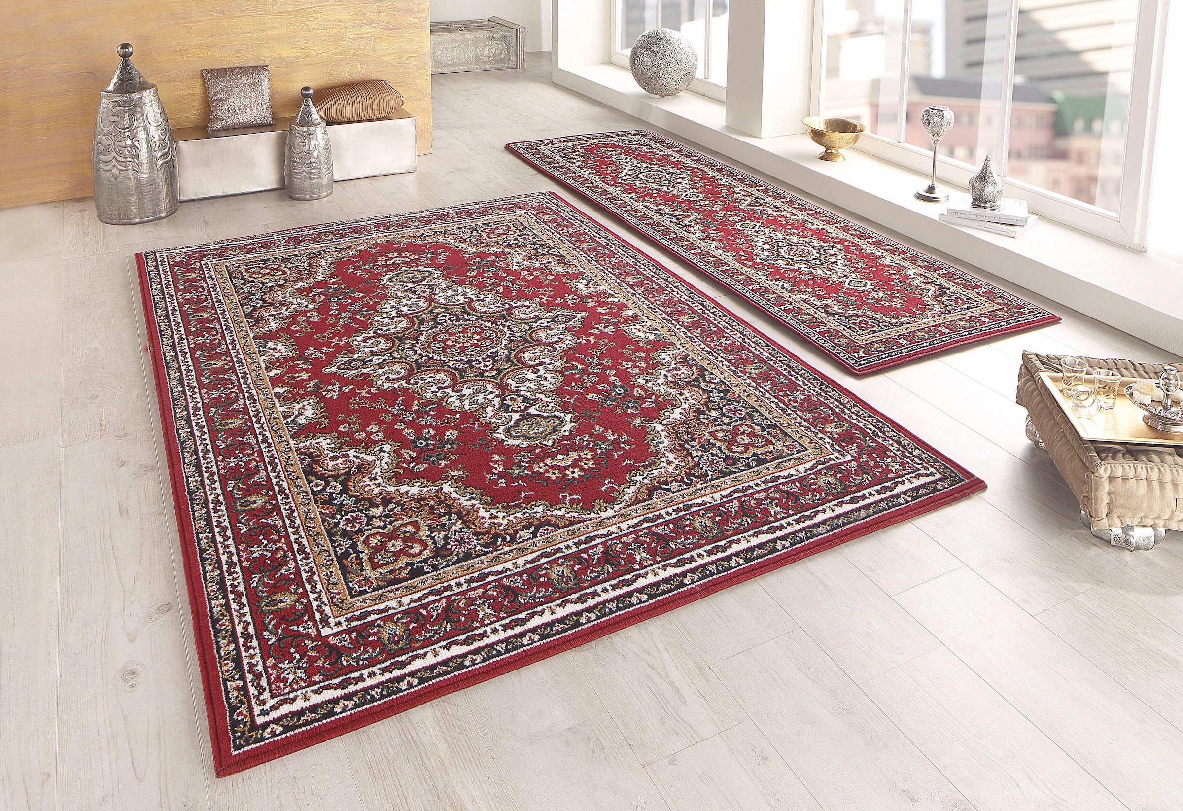 my home Läufer »Oriental, Made in Belgium«, rechteckig, 7 mm Höhe, Läufer, Brücke, Kurzflor, Orient-Optik, mit Bordüre, gewebt