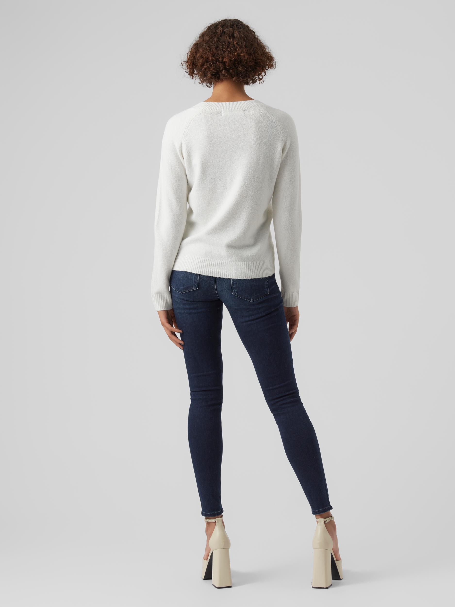 Vero Moda Rundhalspullover »VMDOFFY LS O-NECK BLOUSE GA NOOS« Materialmix, regular fit