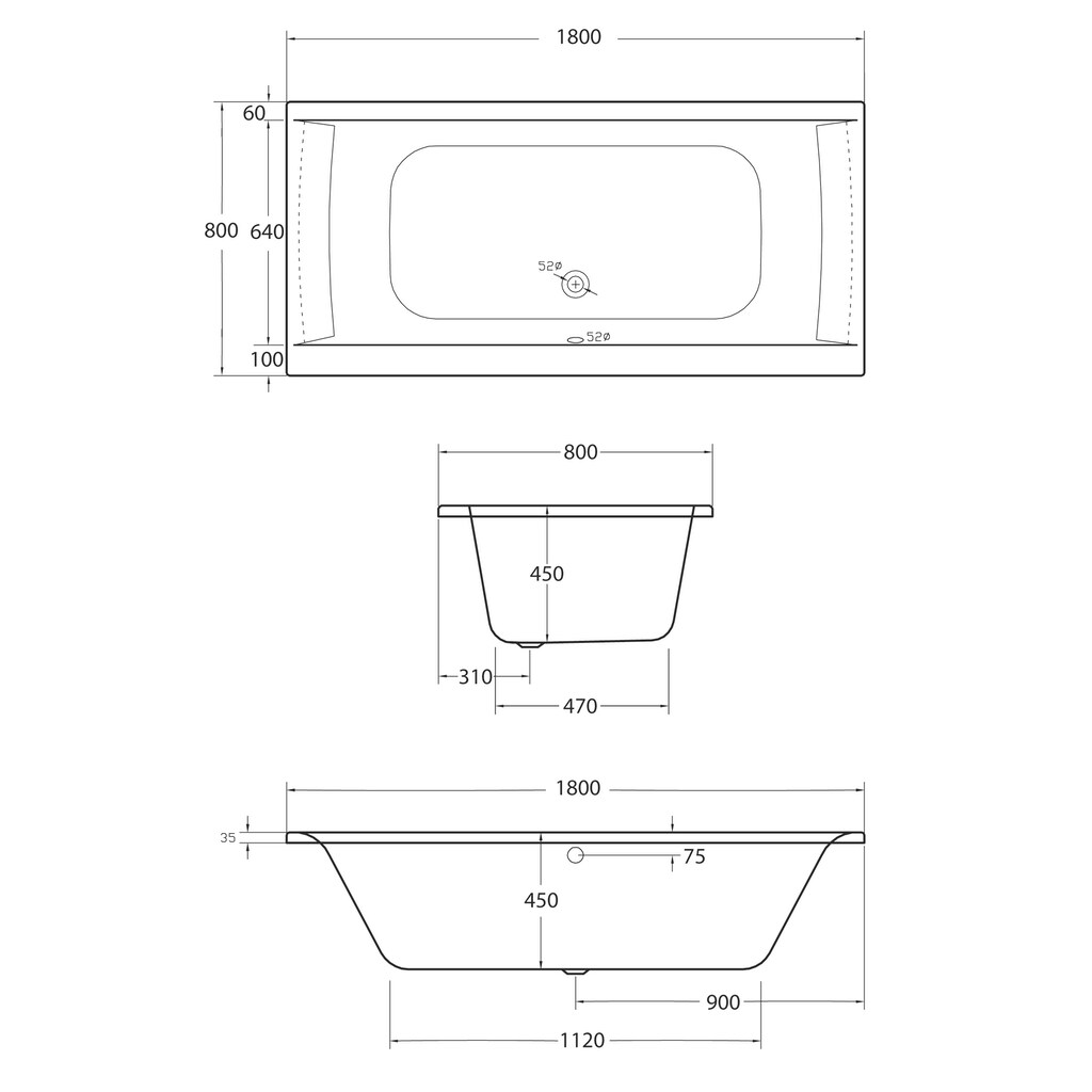 OTTOFOND Badewanne »Set Duobadewanne«, (3 tlg.)