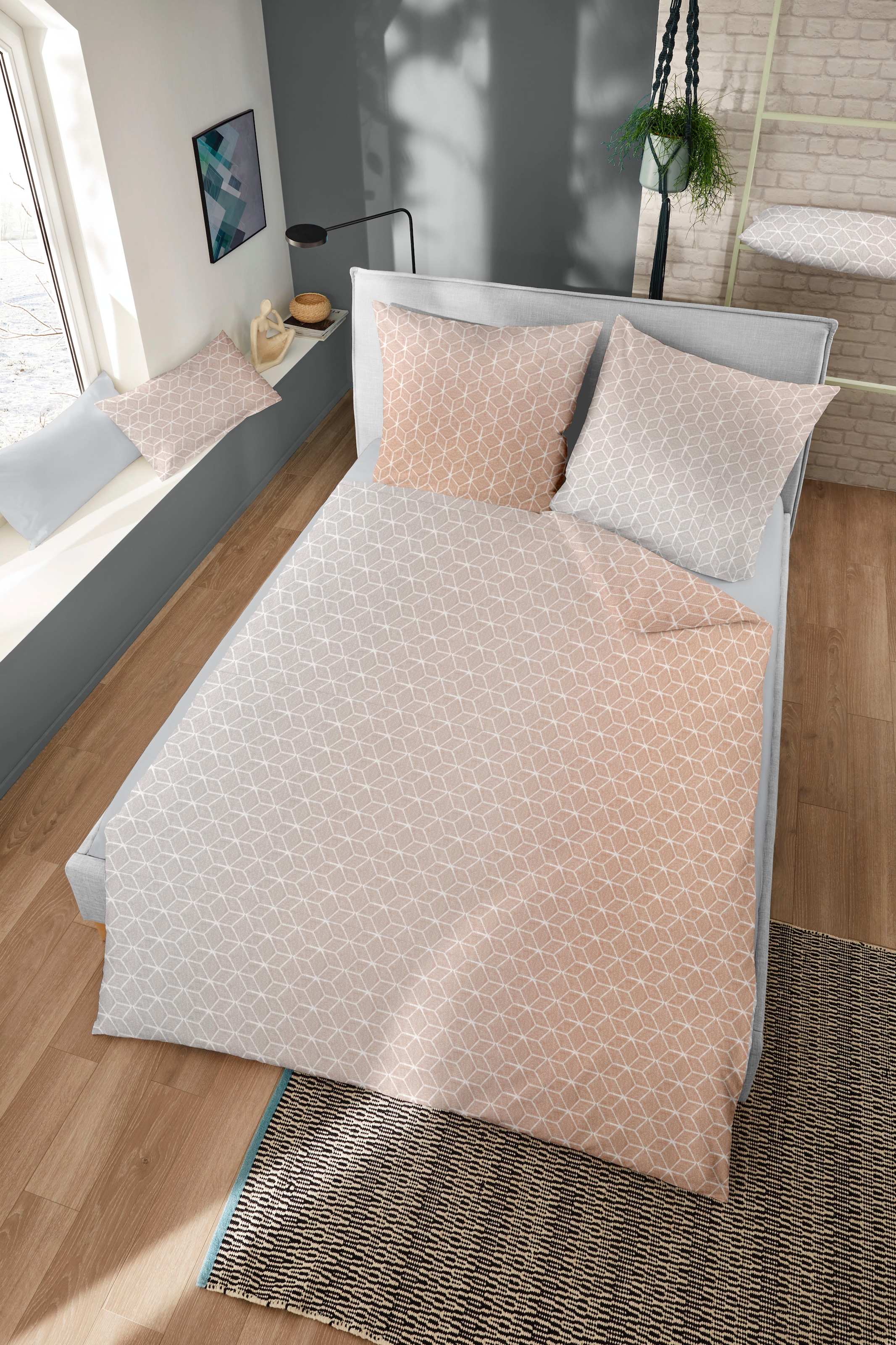 Dormisette Bettwäsche »Kästchen«, mit Kästchen