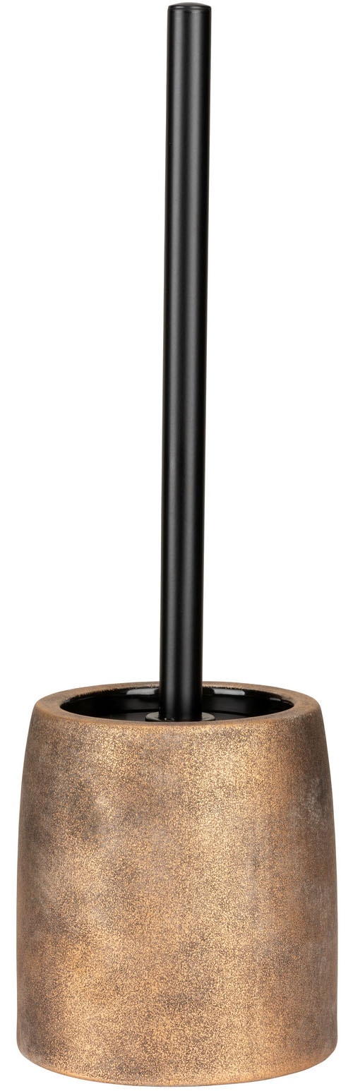 WENKO WC-Garnitur »Tremea« aus Edelstahl | Keramik | Kunststoff Keramik in bronze matt, Toilettenbürste mit Kunststoffabdeckung