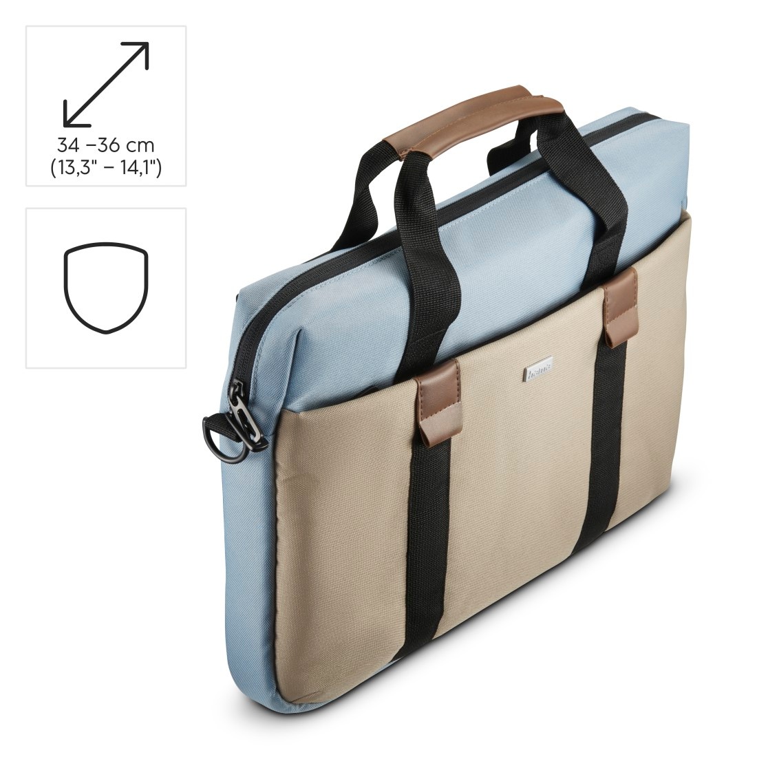 Hama Laptoptasche »Nachhaltige Notebooktasche für 34-36 cm (13,3 -14,1 Zoll), Trolleyband«, Recyceltes Polyester, Laptopfach, Vordertasche Organizerstruktur